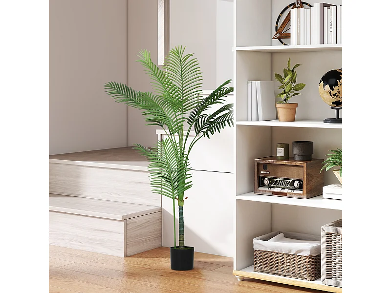 Pianta finta di palma areca per interni alta 150 cm con vaso