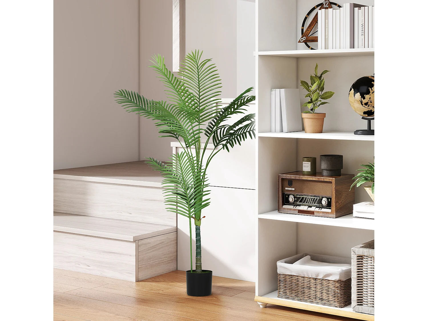 Pianta finta di palma areca per interni alta 150 cm con vaso
