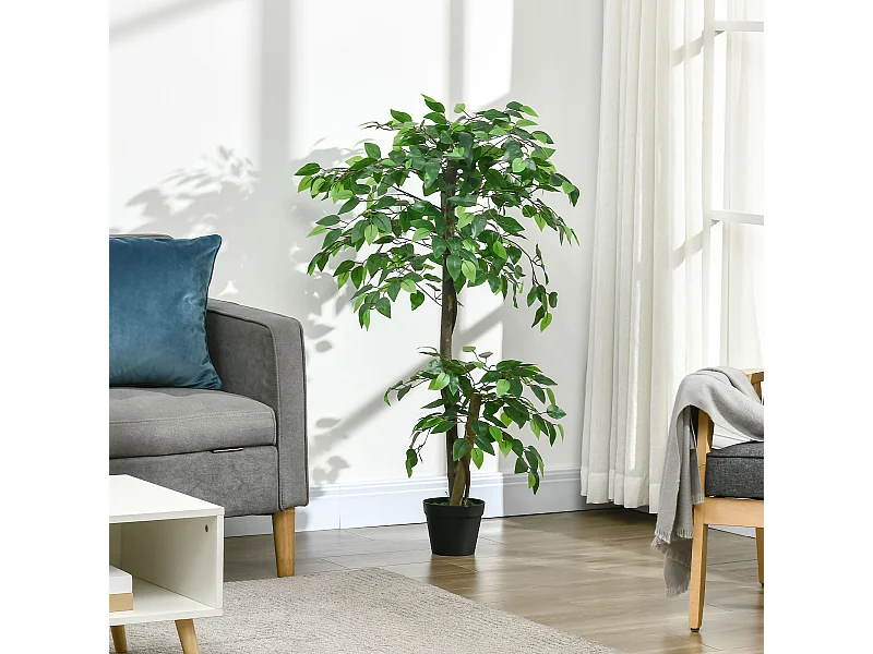 Pianta artificiale con foglie realistiche plastica verde