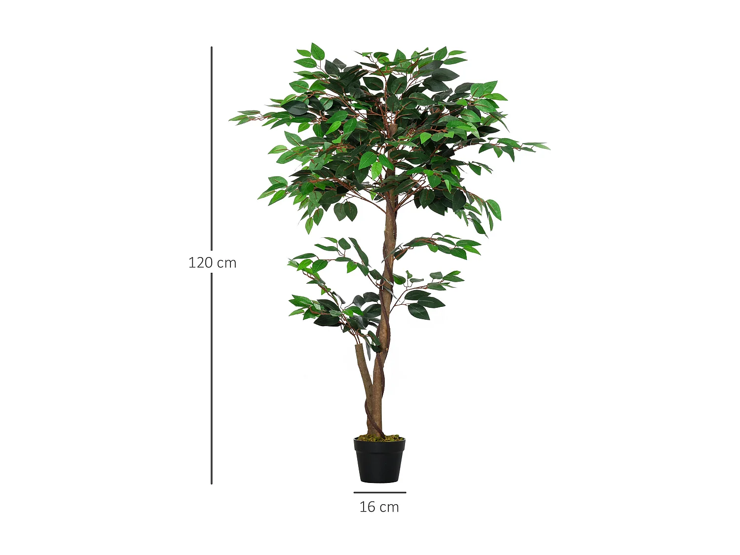 Pianta artificiale con foglie realistiche plastica verde