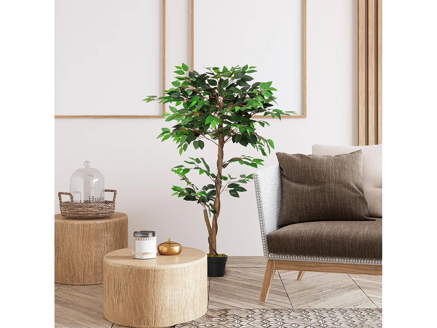 Pianta artificiale con foglie realistiche plastica verde