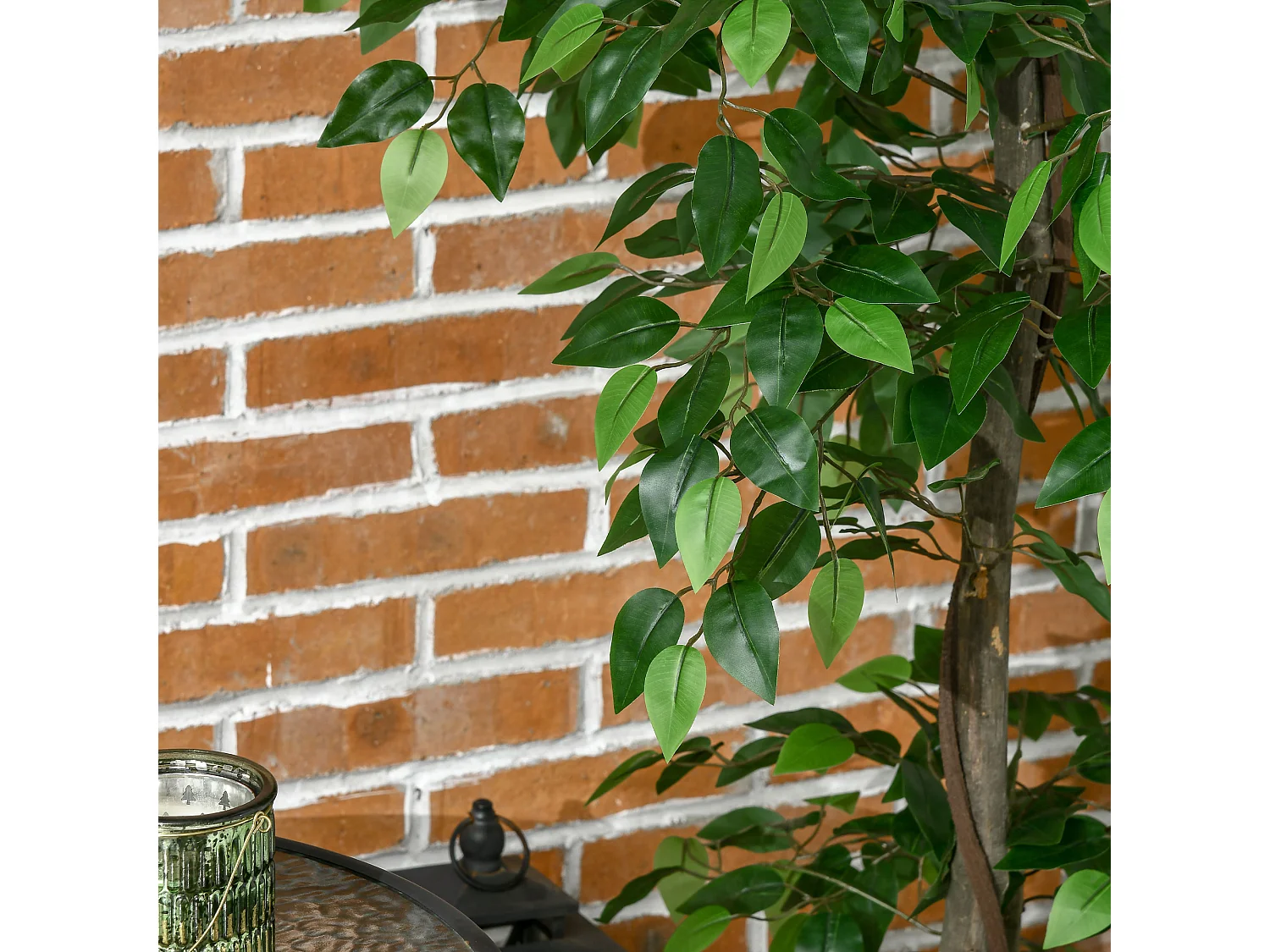 Pianta artificiale con foglie realistiche plastica verde