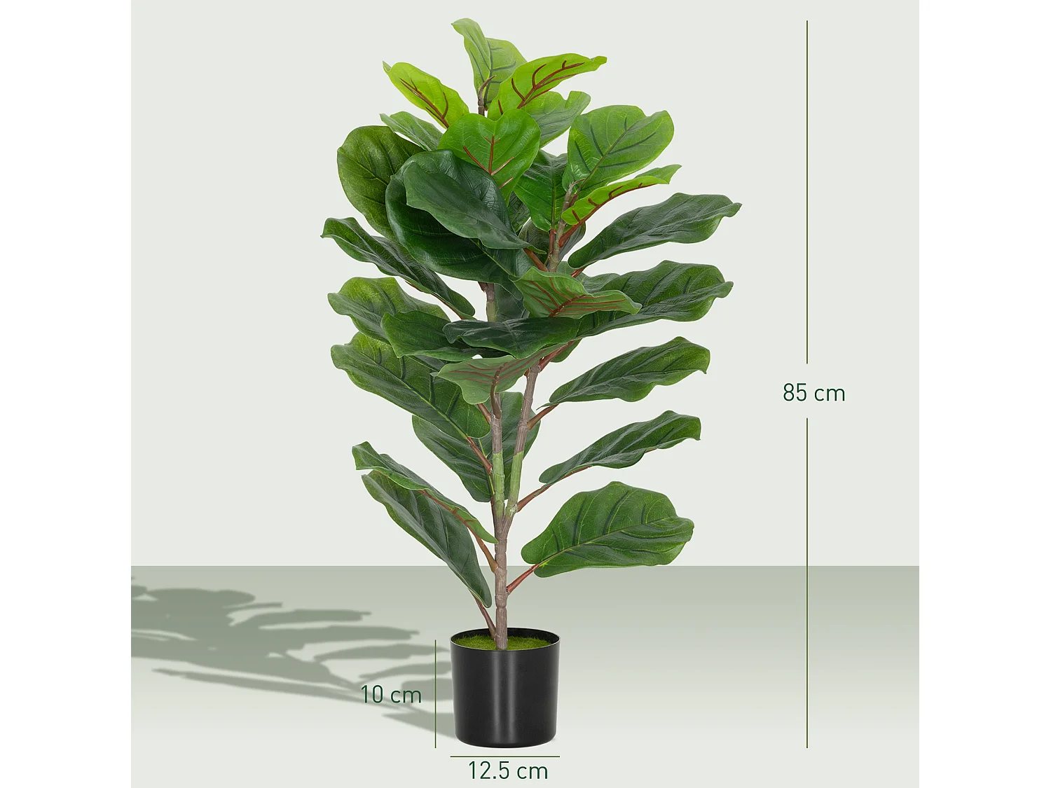 Pianta finta di ficus lyrata per interni alta 80 cm con vaso