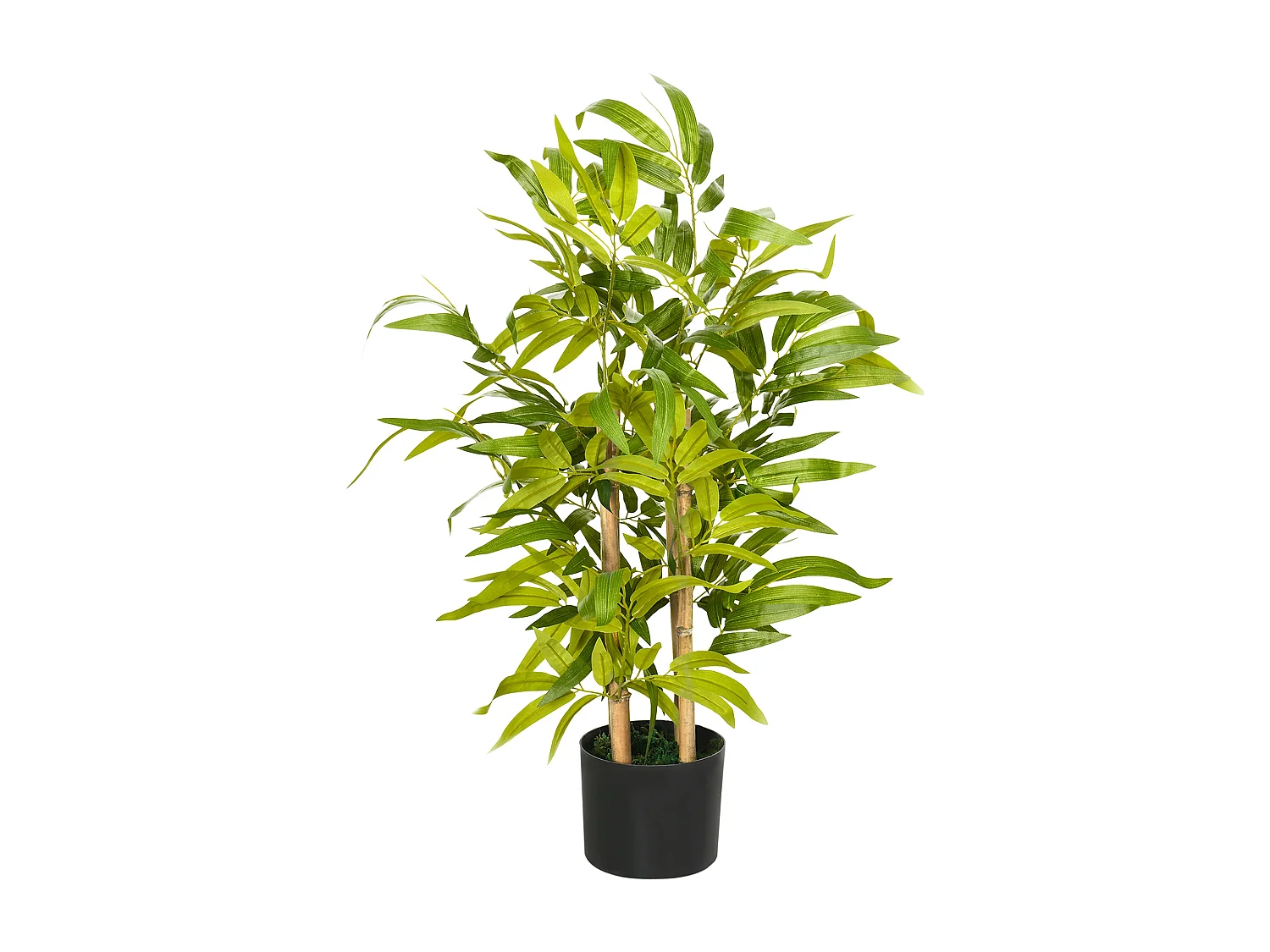 Pianta di bambu artificiale da 60 cm con vaso in cemento Ø15x12.5 cm