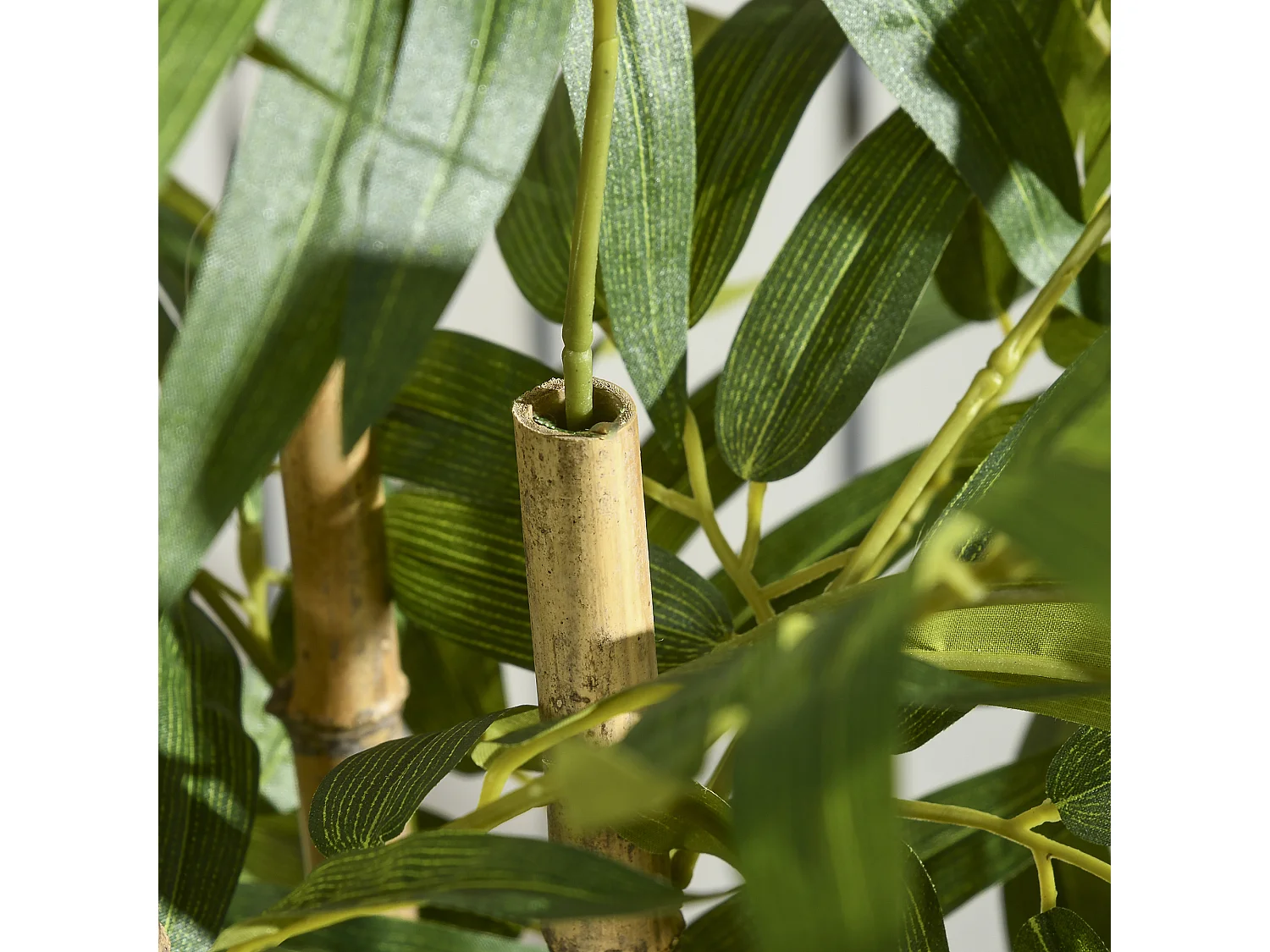 Pianta di bambu artificiale da 60 cm con vaso in cemento Ø15x12.5 cm