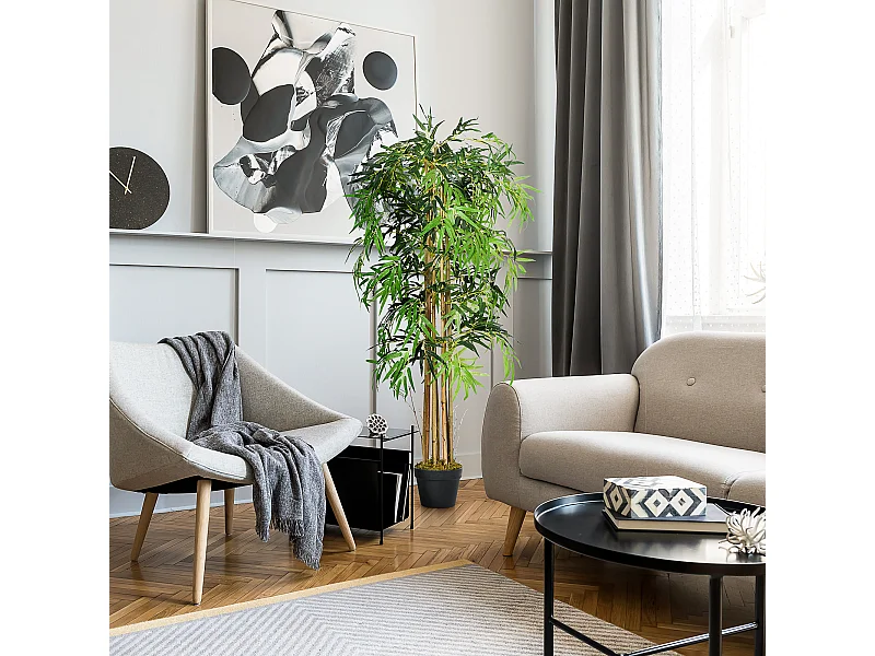 Bambù artificiale con vaso per interno ed esterno ø18x150cm