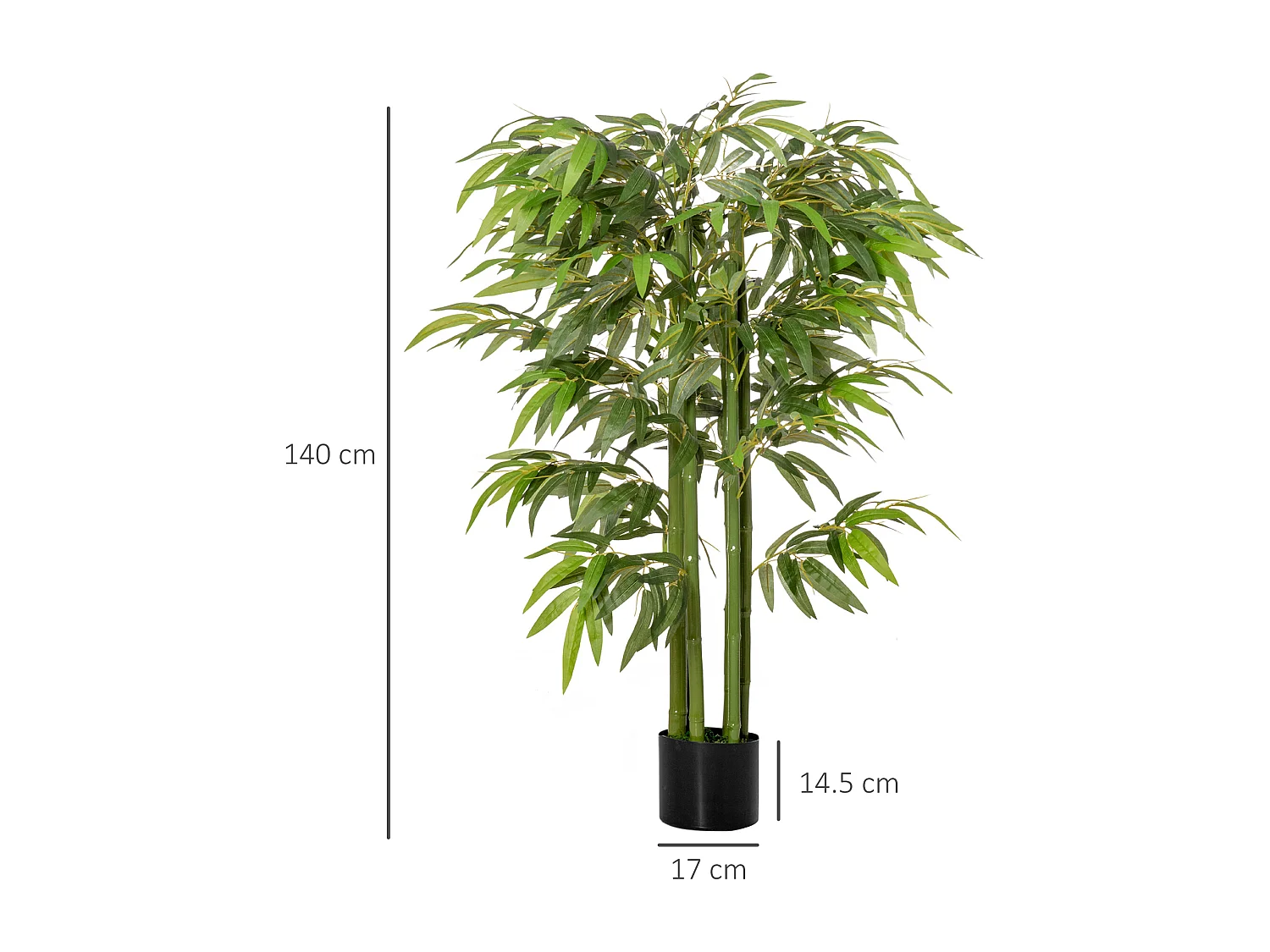 Pianta finta bambù 780 foglie per interno ed esterno 140cm