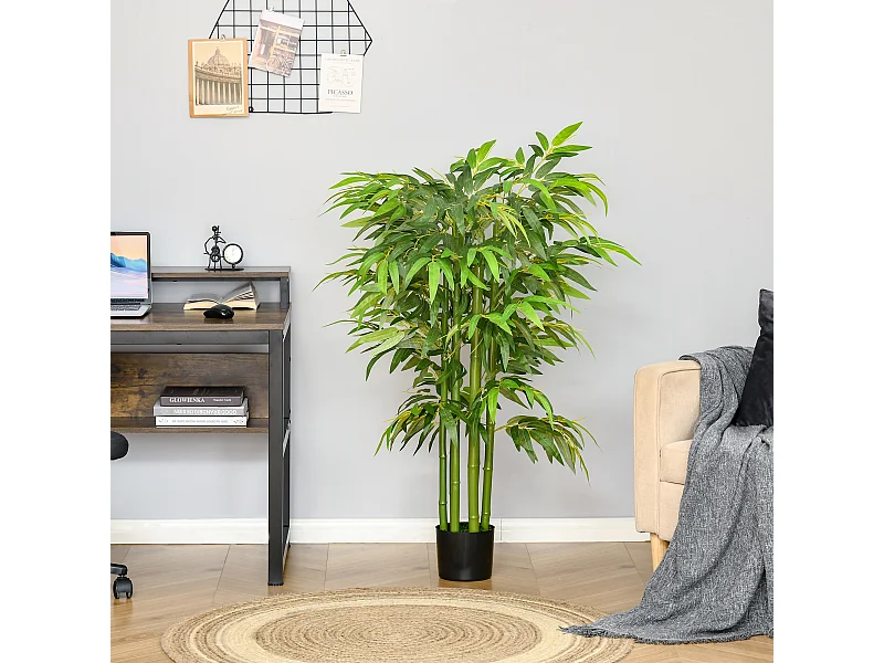 Pianta finta bambù 780 foglie per interno ed esterno 140cm