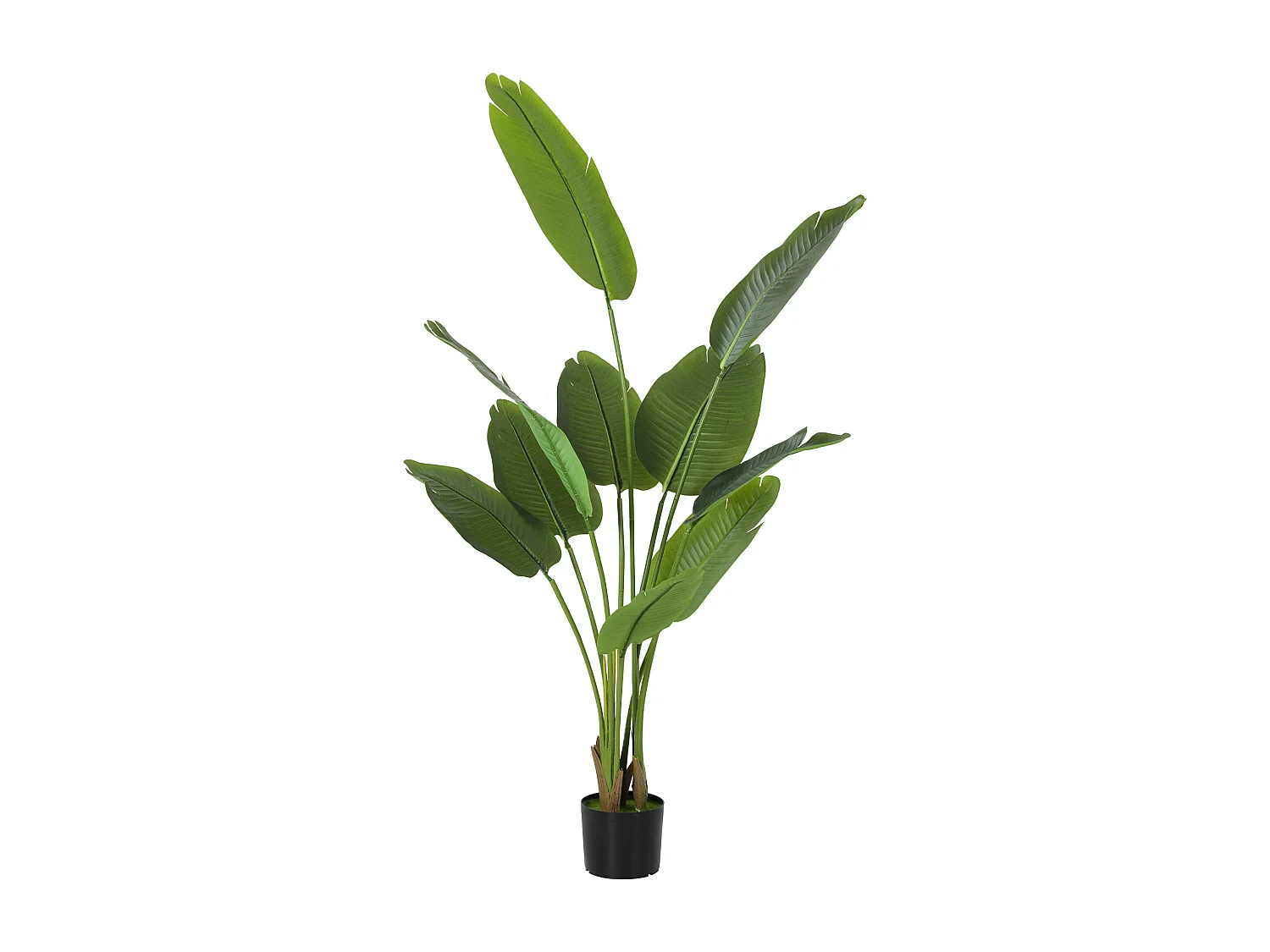 Pianta artificiale da 160 cm a 10 foglie in peva verde con vaso