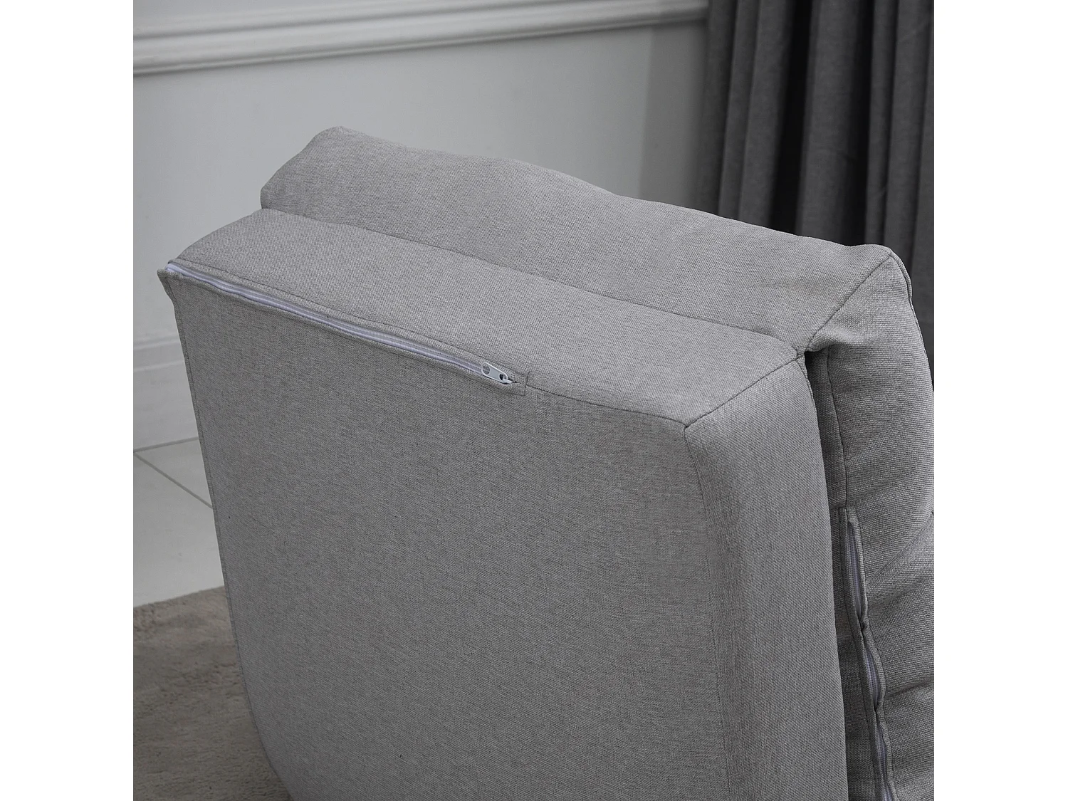 Poltrona letto 3 in 1 chaise longue e divano da terra grigio chiaro