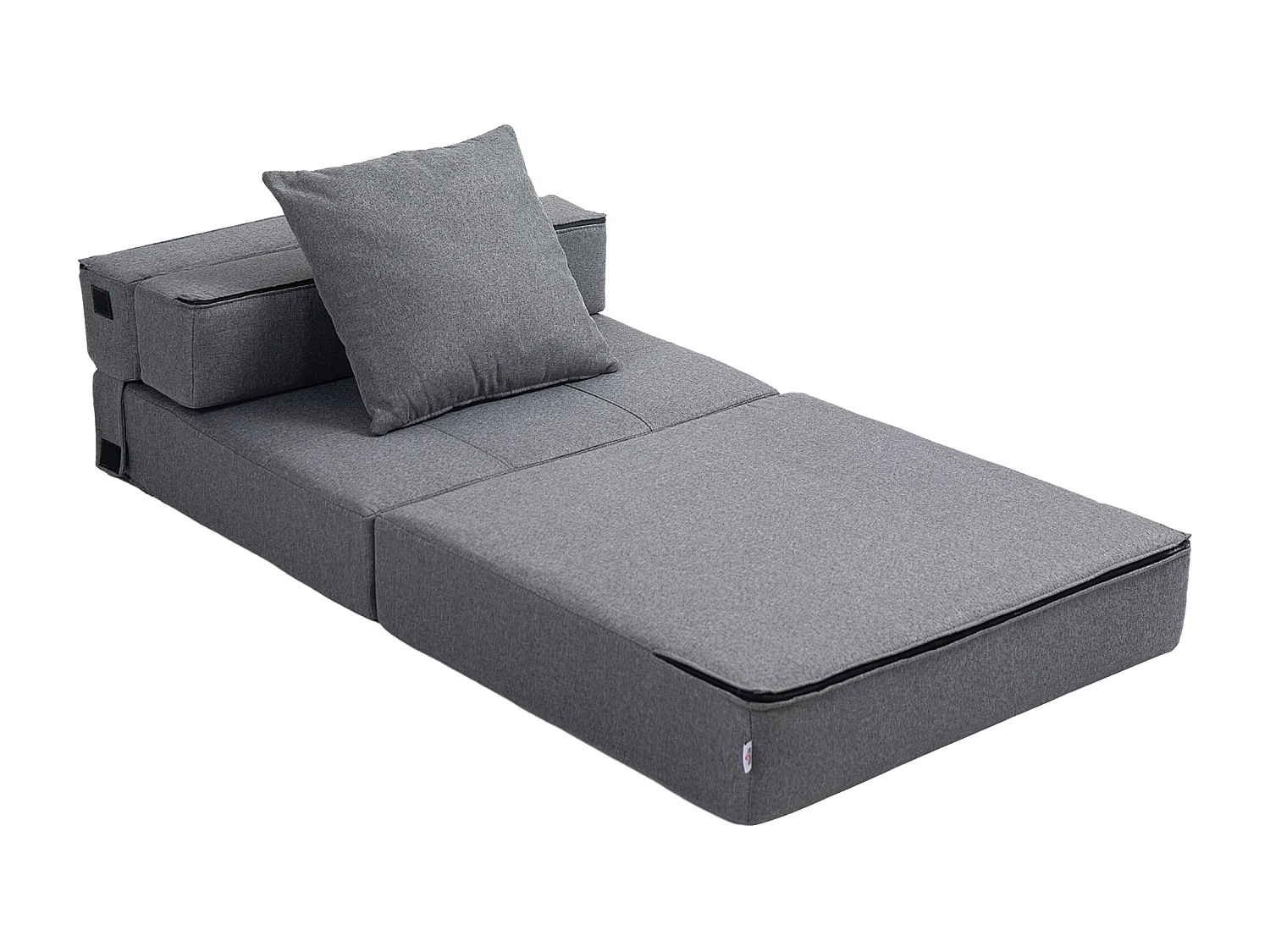 Poltrona letto da terra pieghevole con cuscino incluso grigio