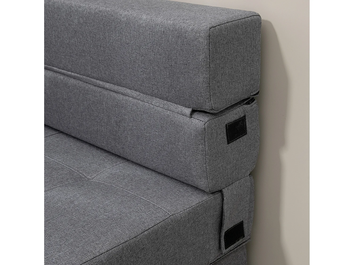 Poltrona letto da terra pieghevole con cuscino incluso grigio