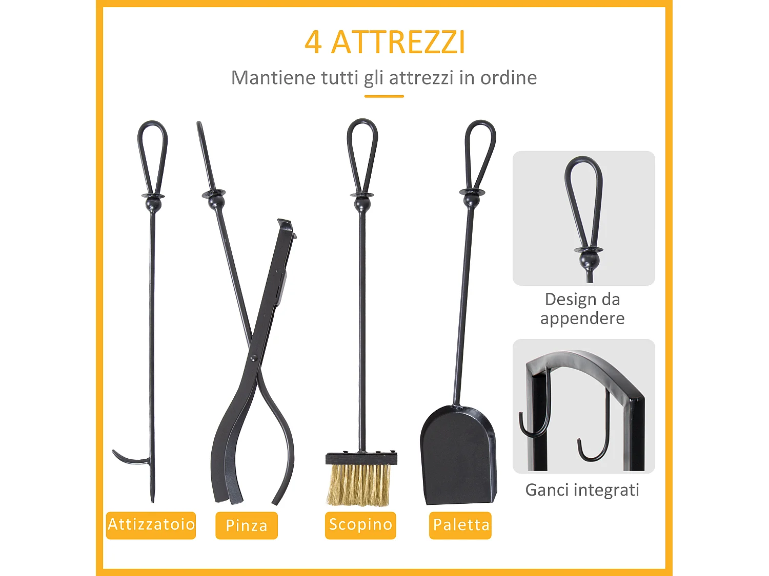 Portalegna da interno ed esterno in metallo a 2 ripiani