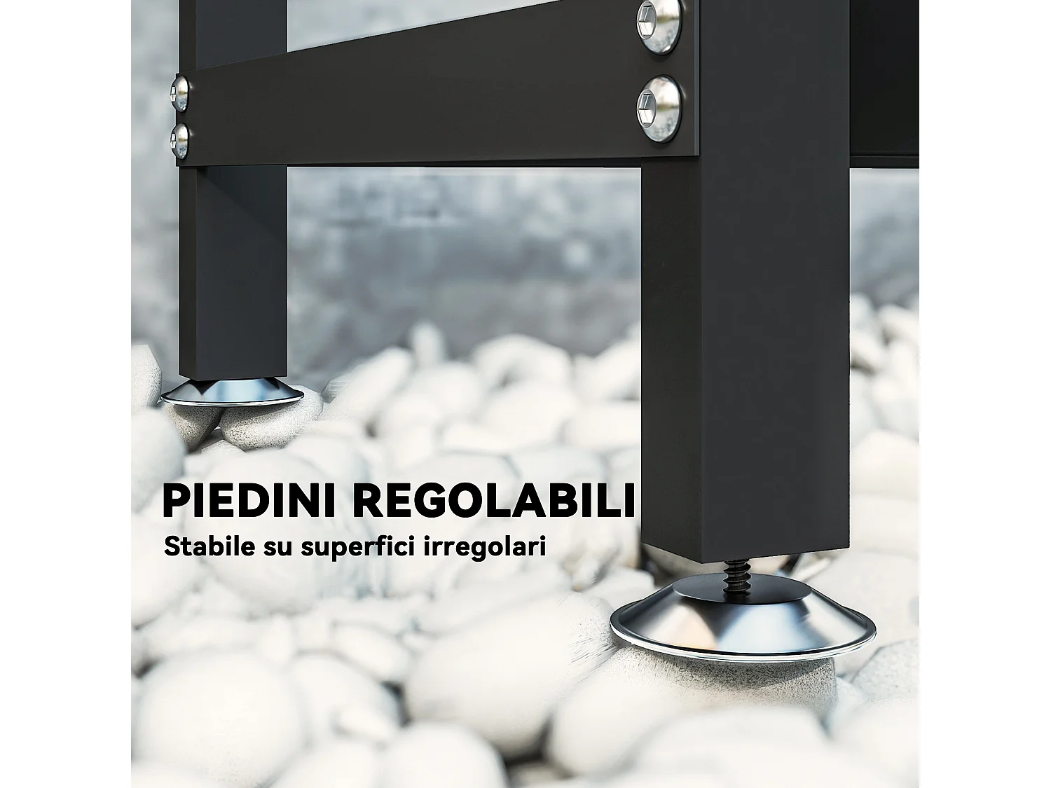 Legnaia 0.8m³ in metallo con telo impermeabile e catene 235x31x116 cm