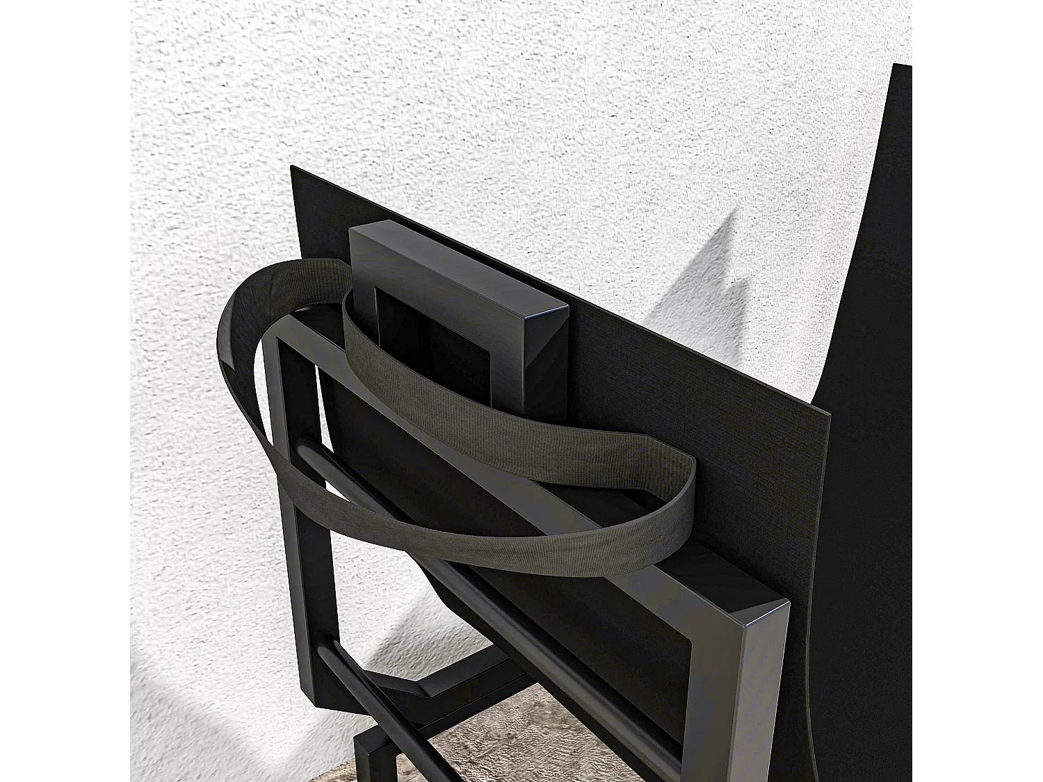 Porta legna capacità 50 kg con borsa da trasporto rimovibile nero