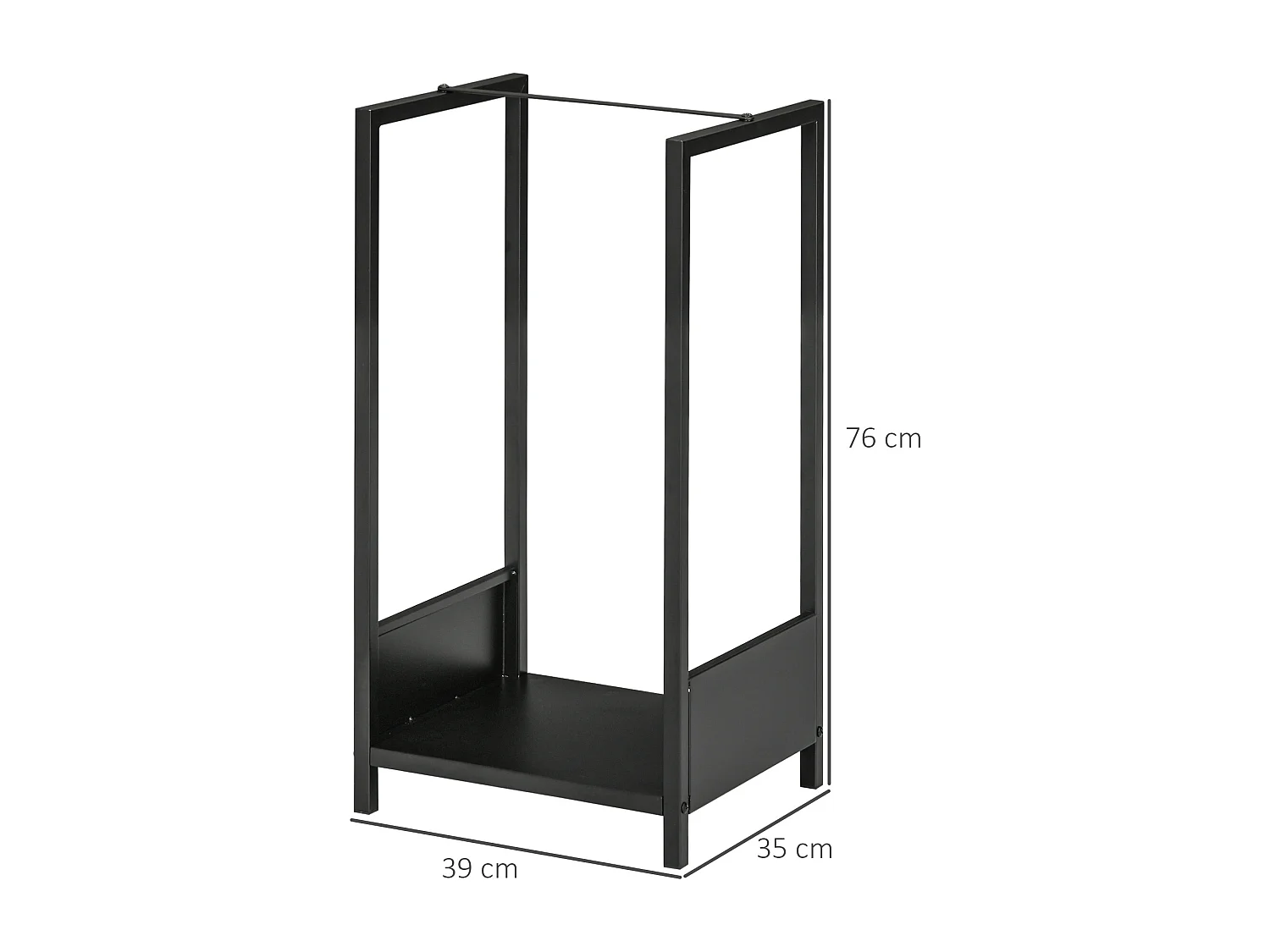 Outsunny Scaffale Portalegna da Interno ed Esterno in Acciaio Nero