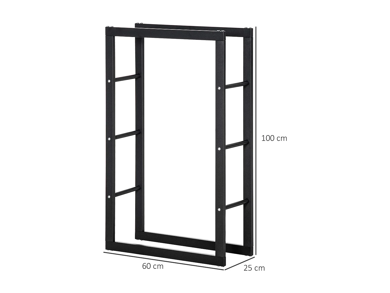 Porta legna da esterno e interno ferro con portata 100kg