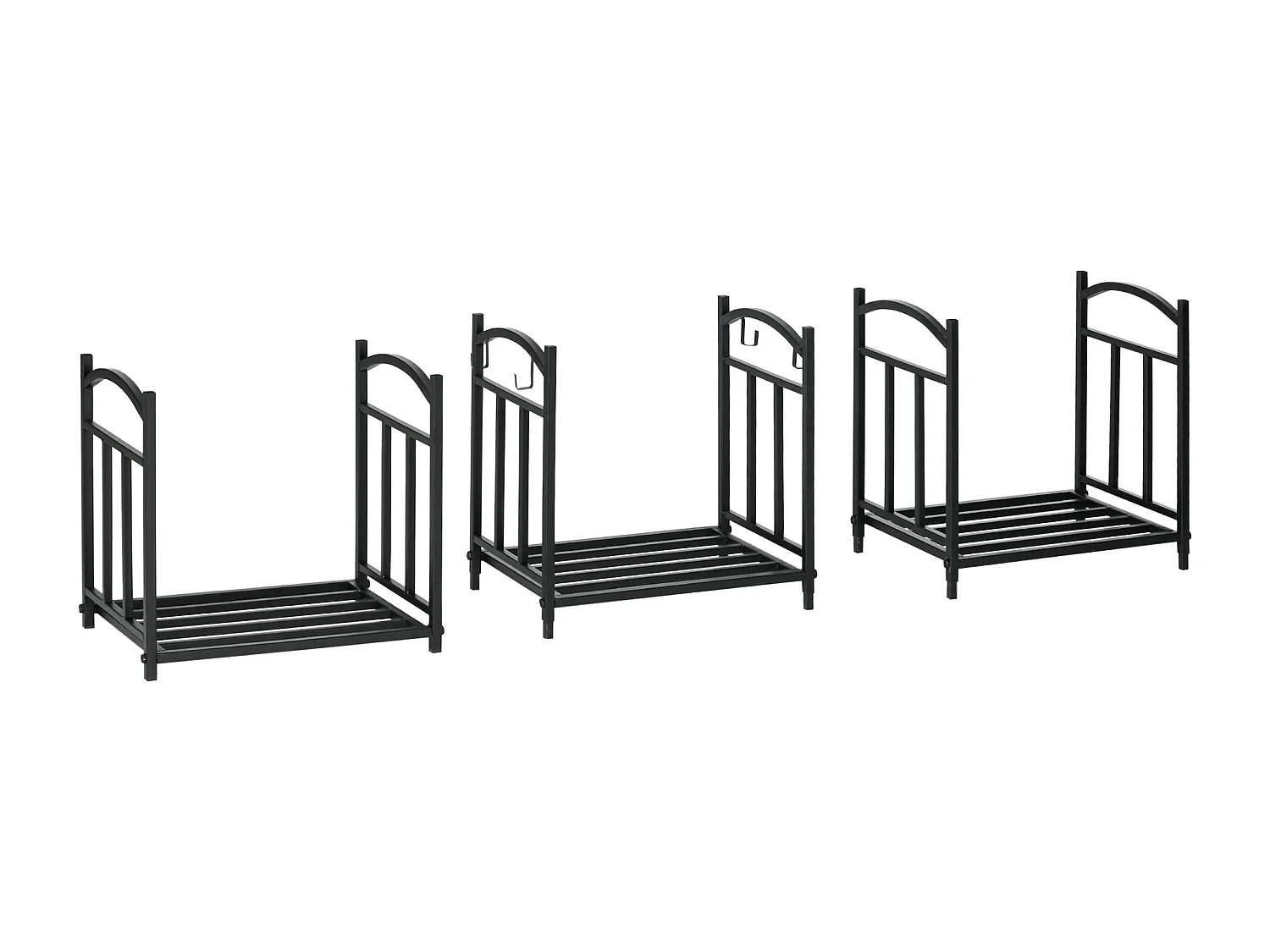 Legnaia da esterno e interno 3 livelli separabili in metallo