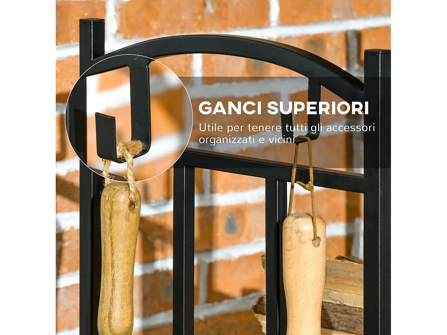 Legnaia da esterno e interno 3 livelli separabili in metallo