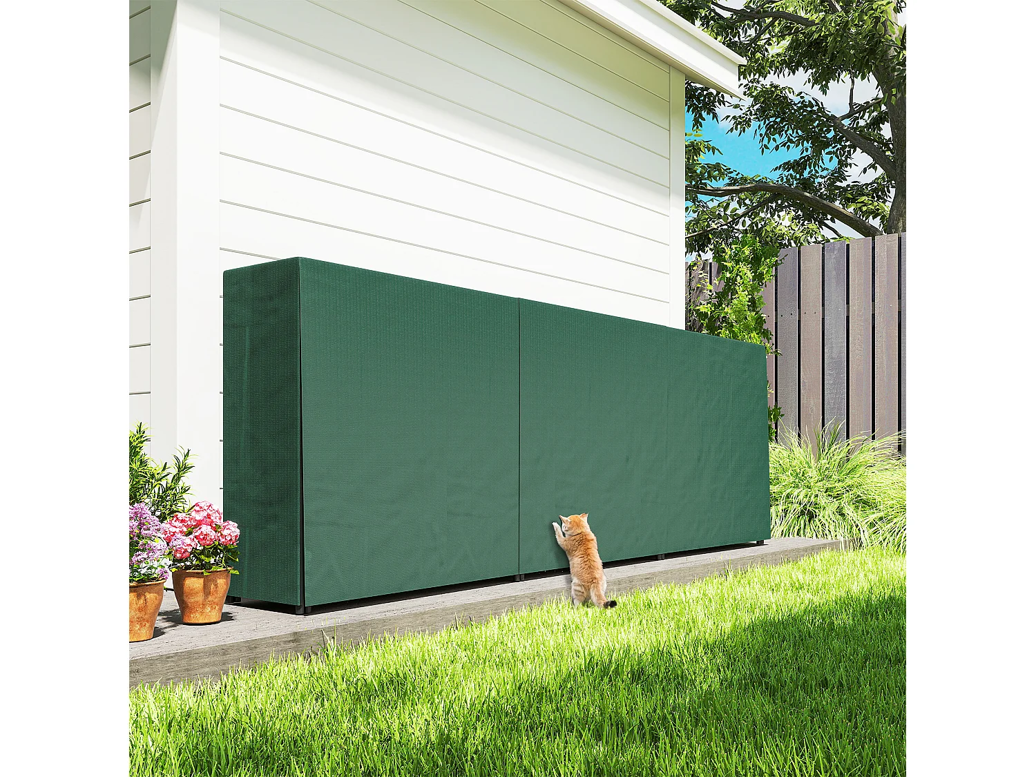 Portalegna da 1m³ regolabile con telo impermeabile 300x36x99 cm