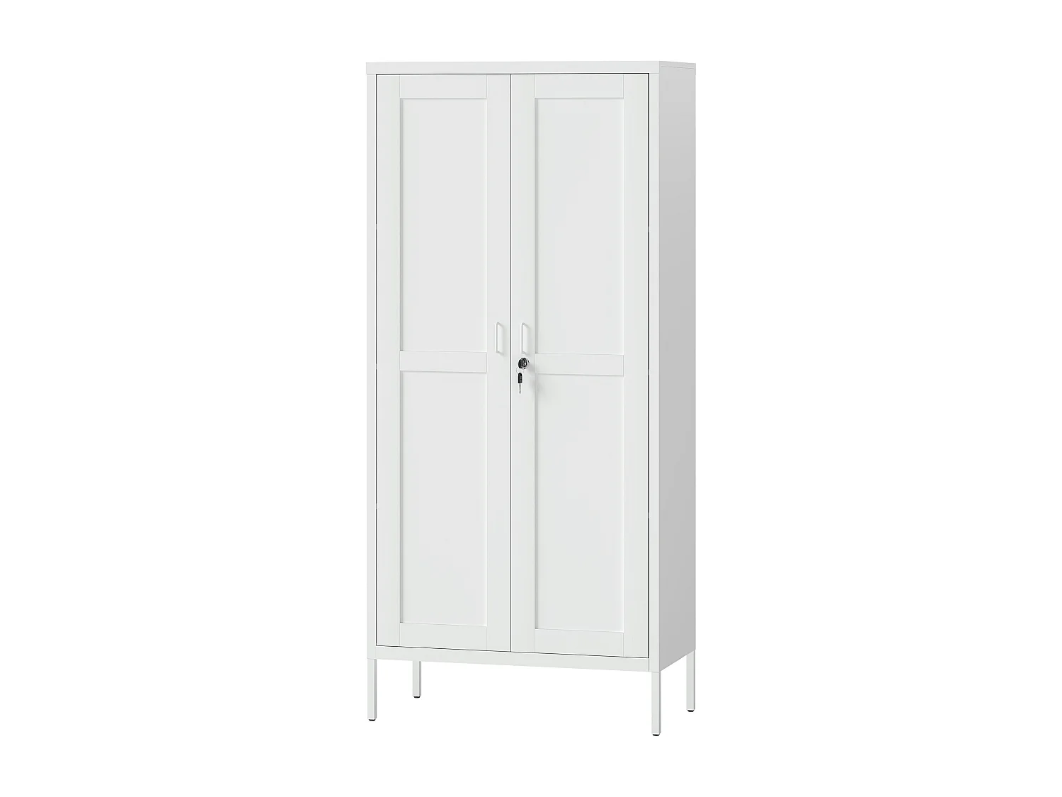 Armadio ufficio a 3 ripiani regolabili in acciaio 80x40x175 cm bianco