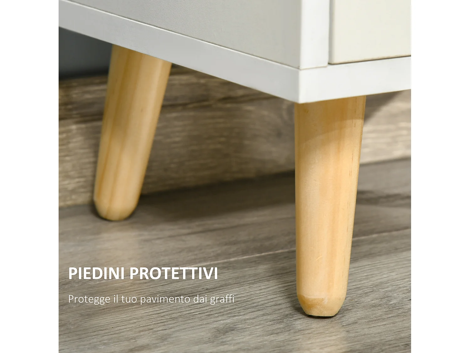 Armadietto libreria con 3 ripiani in legno 40x30x129.5cm bianco