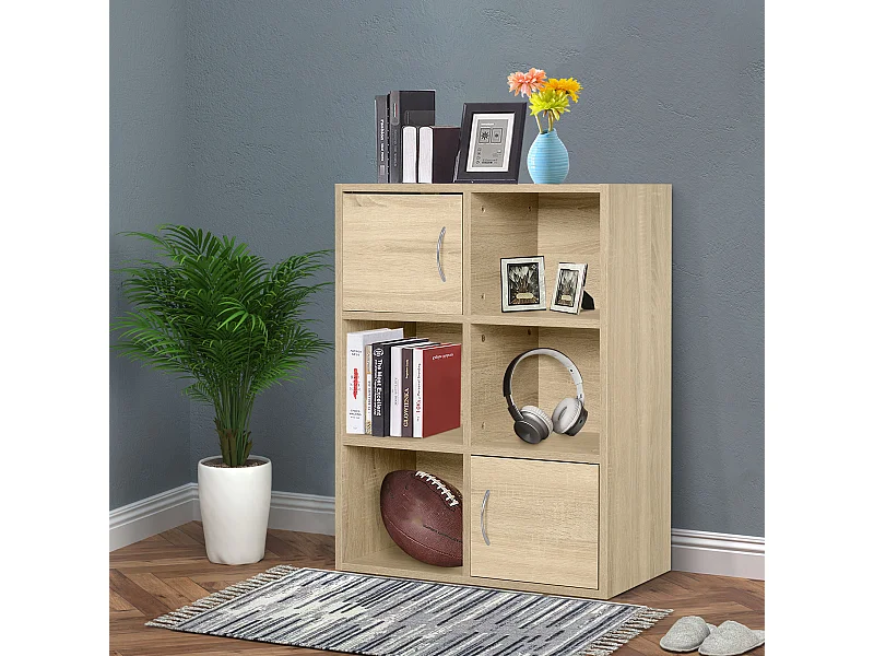 Mobile libreria con 3 ripiani e 4 scomparti in legno