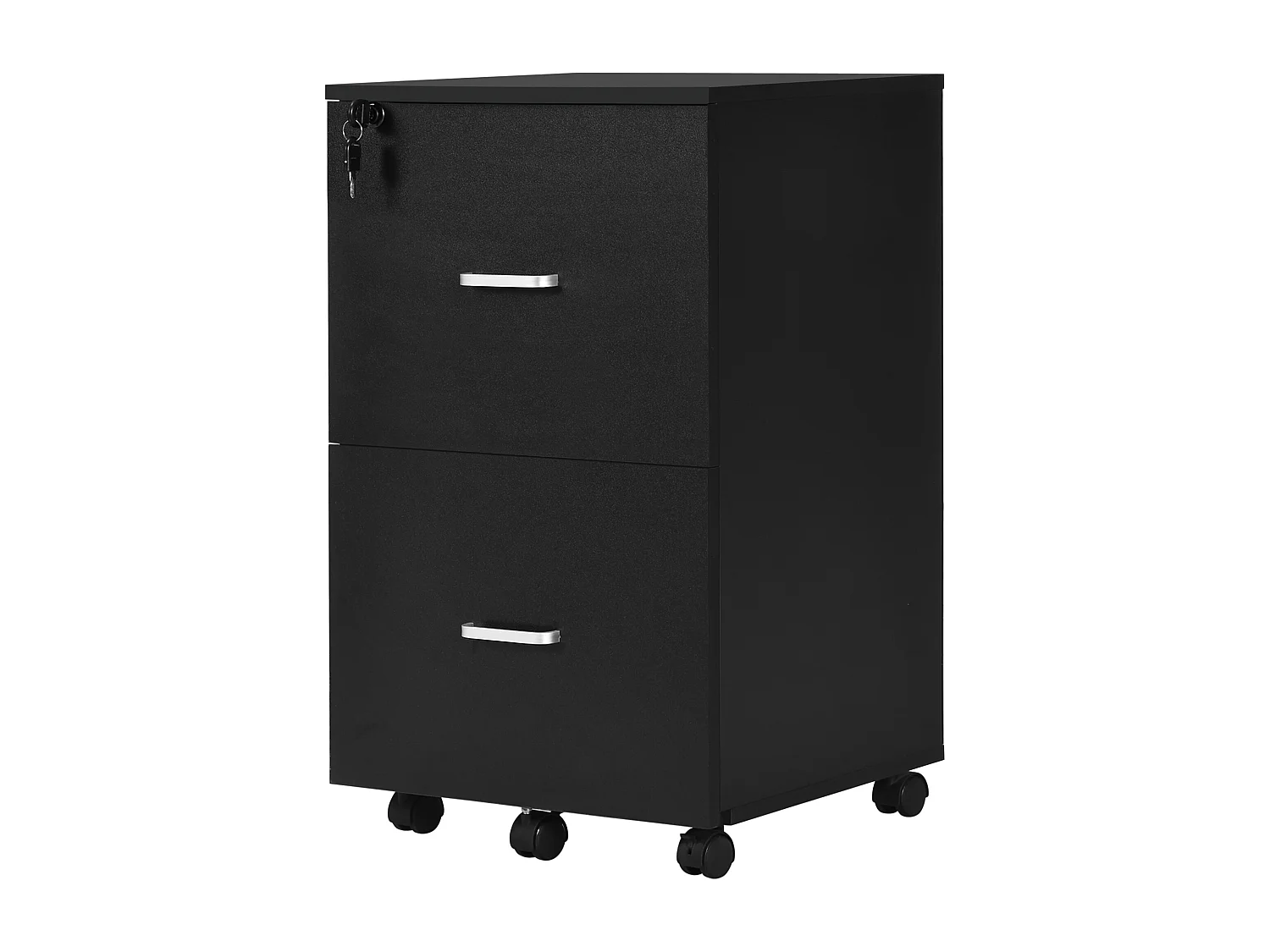 Armadietto da ufficio 2 cassetti 5 ruote in mdf e truciolato