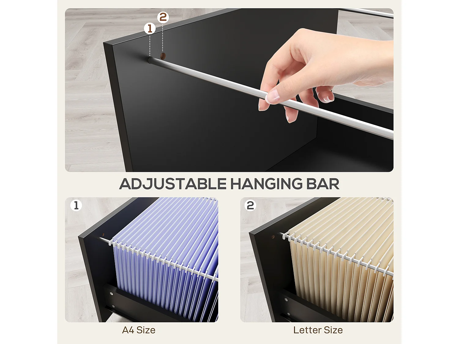 Armadietto da ufficio 2 cassetti 5 ruote in mdf e truciolato