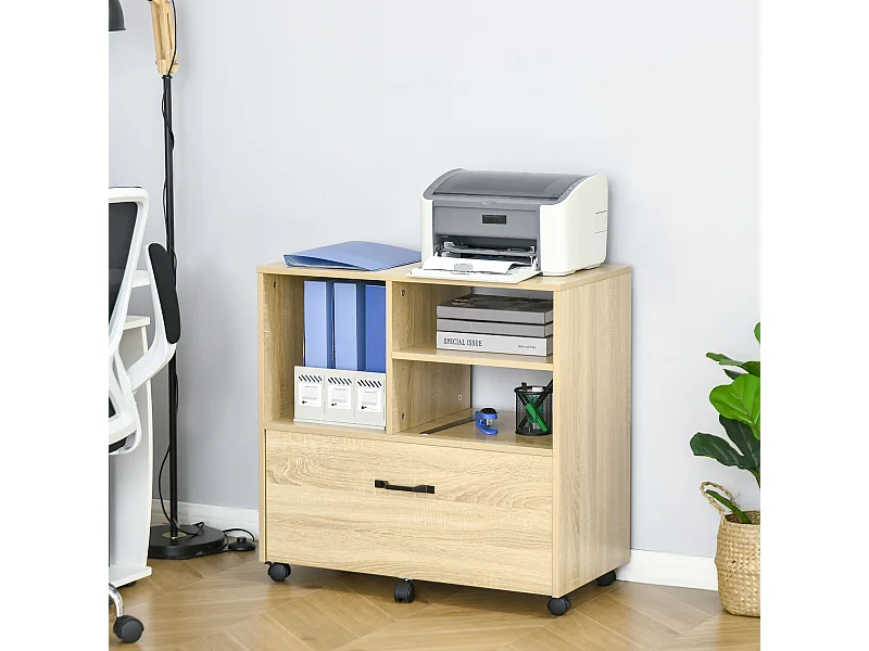 Mobile multiuso ufficio porta stampante 77x40x73cm legno