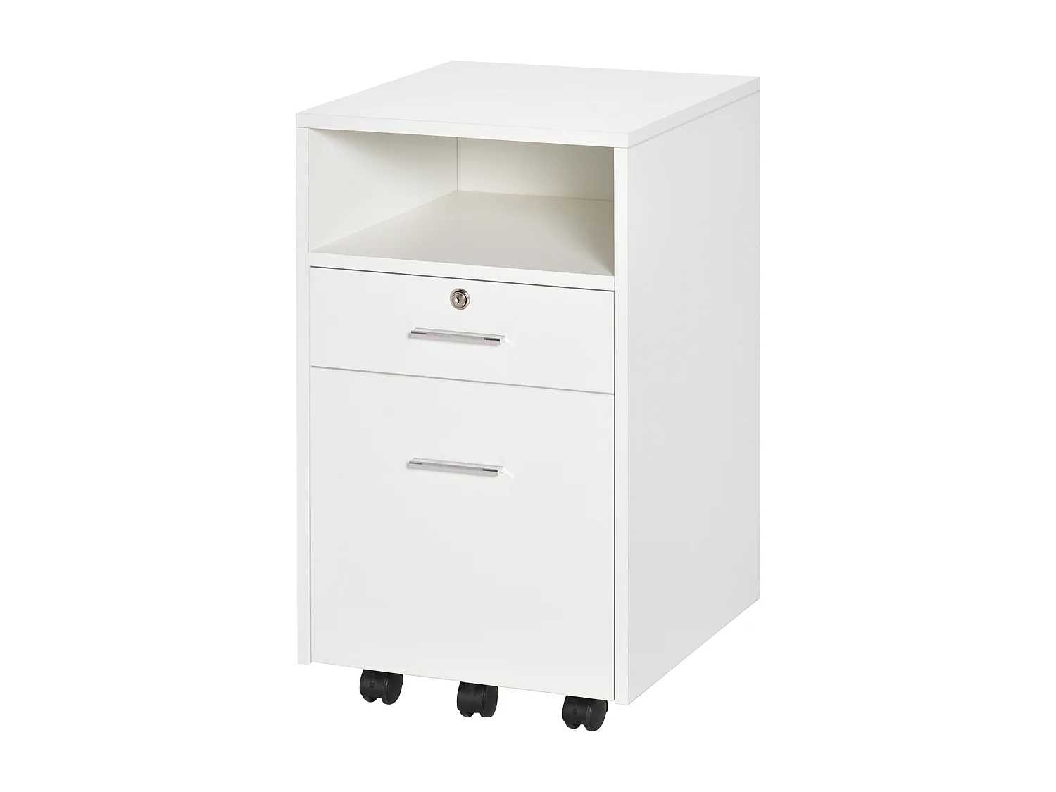 Cassettiera da ufficio e per scrivania con 2 chiavi bianca