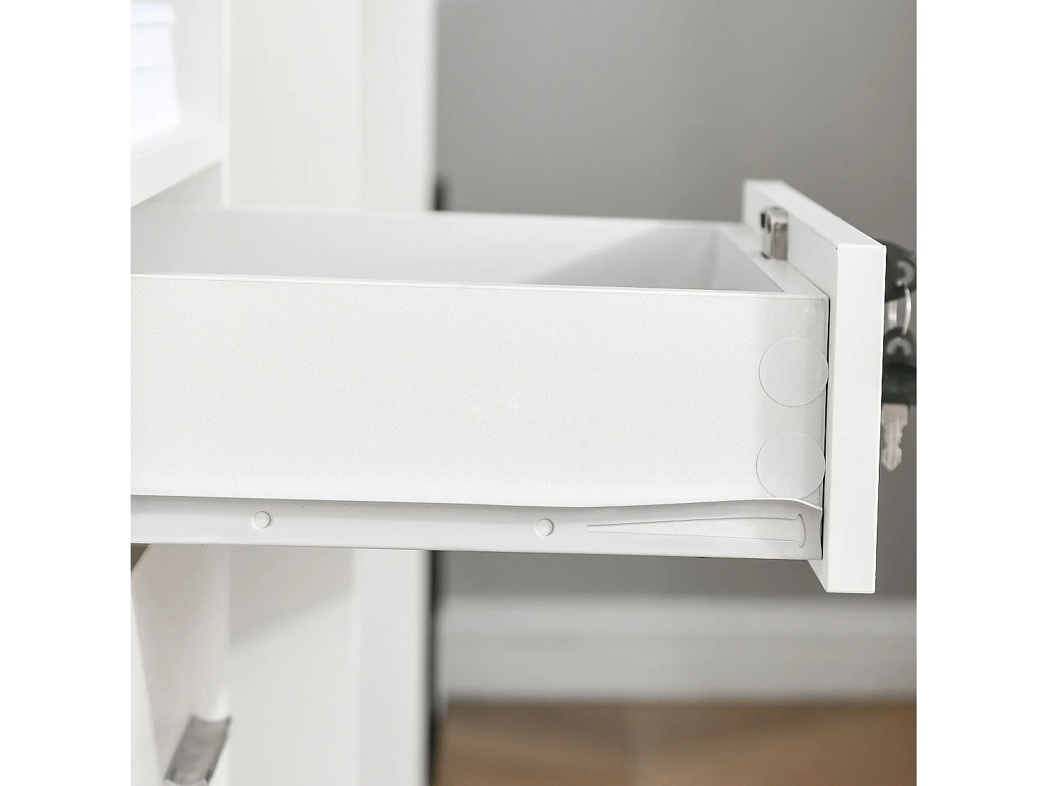 Cassettiera da ufficio e per scrivania con 2 chiavi bianca