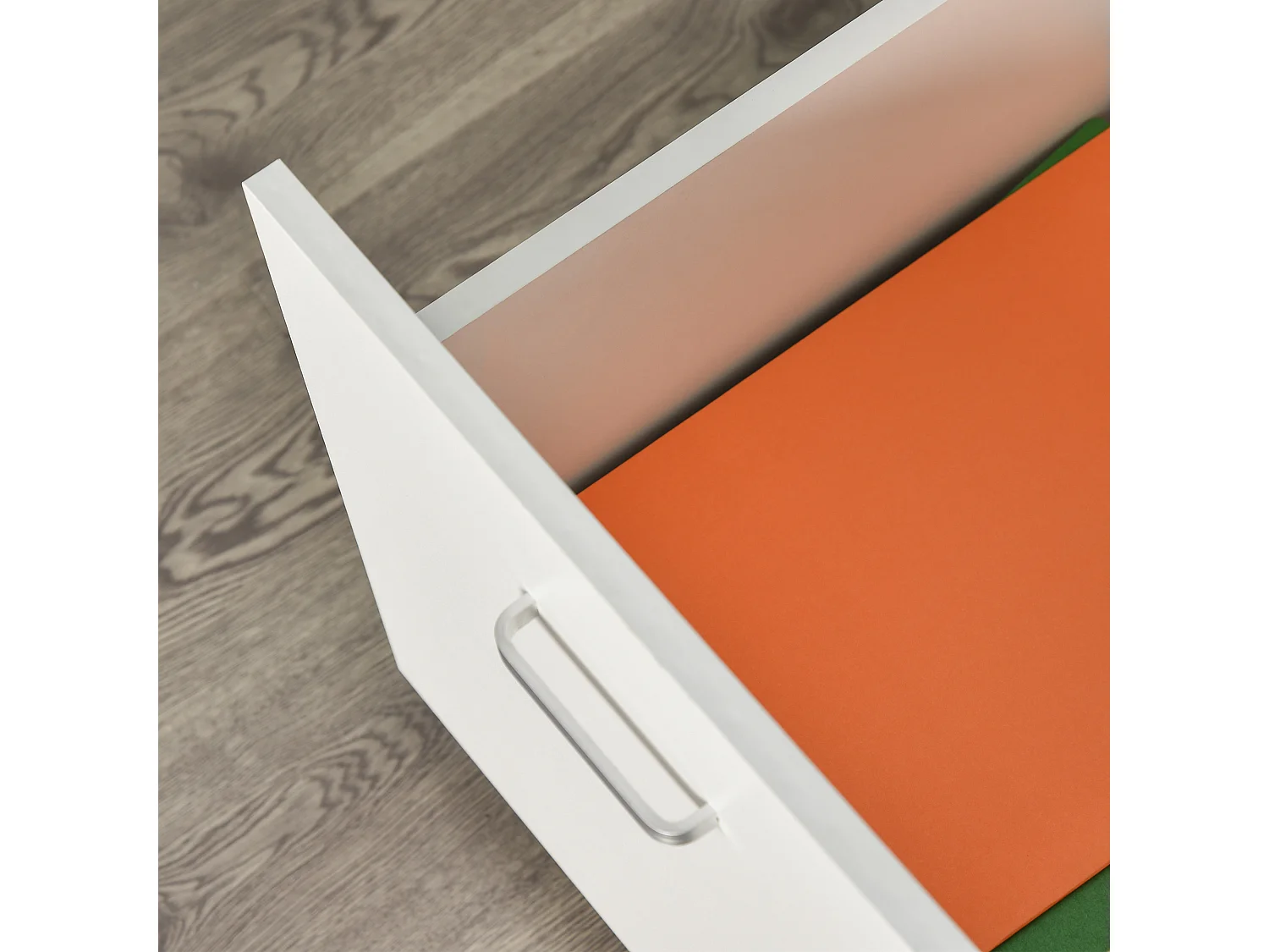 Cassettiera ufficio a 2 cassetti in truciolato bianco