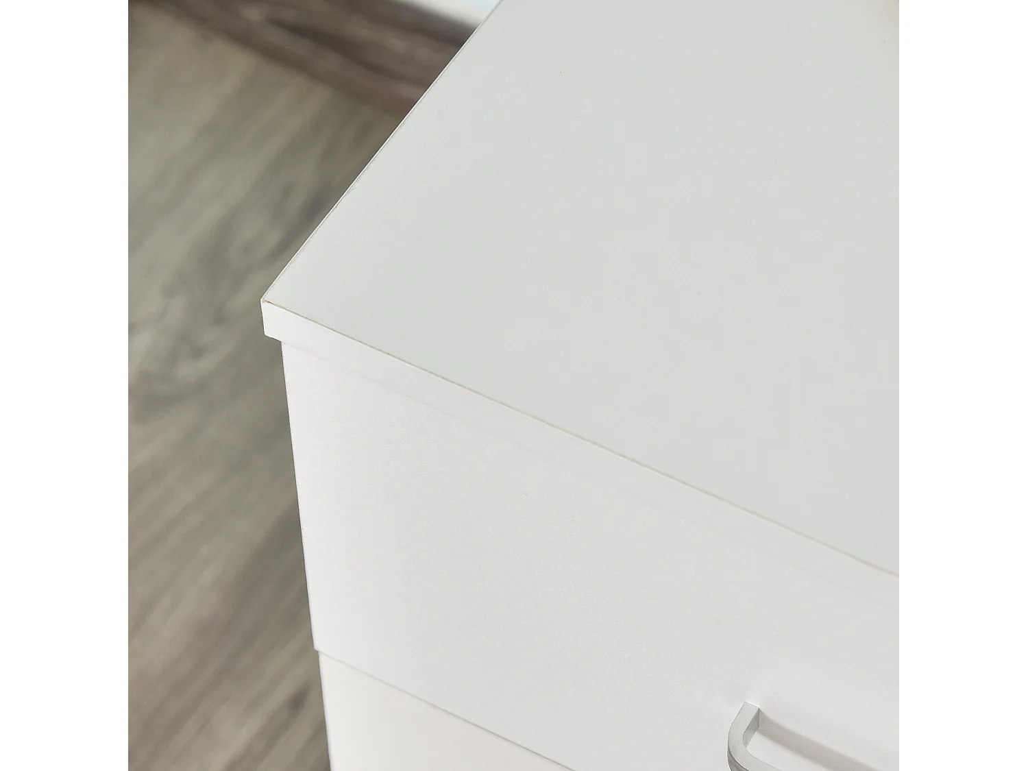 Cassettiera ufficio a 2 cassetti in truciolato bianco