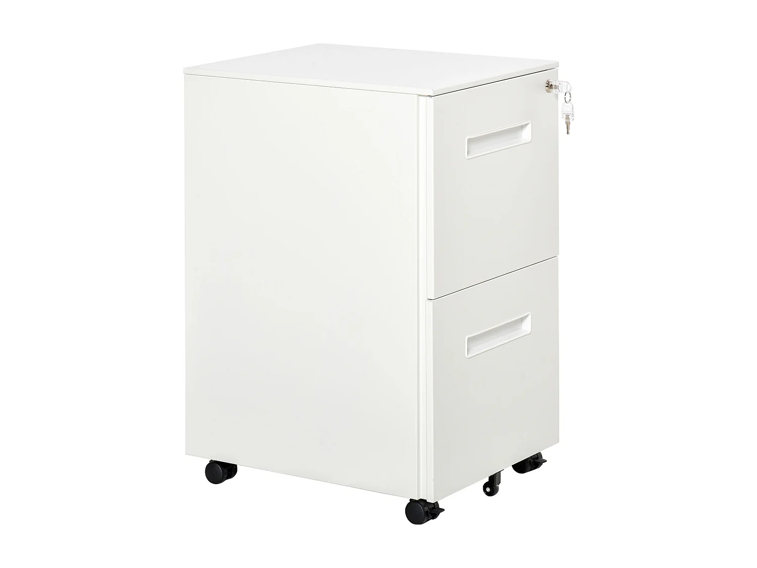 Cassettiera schedario 2 cassetti con serratura 39x48x67cm