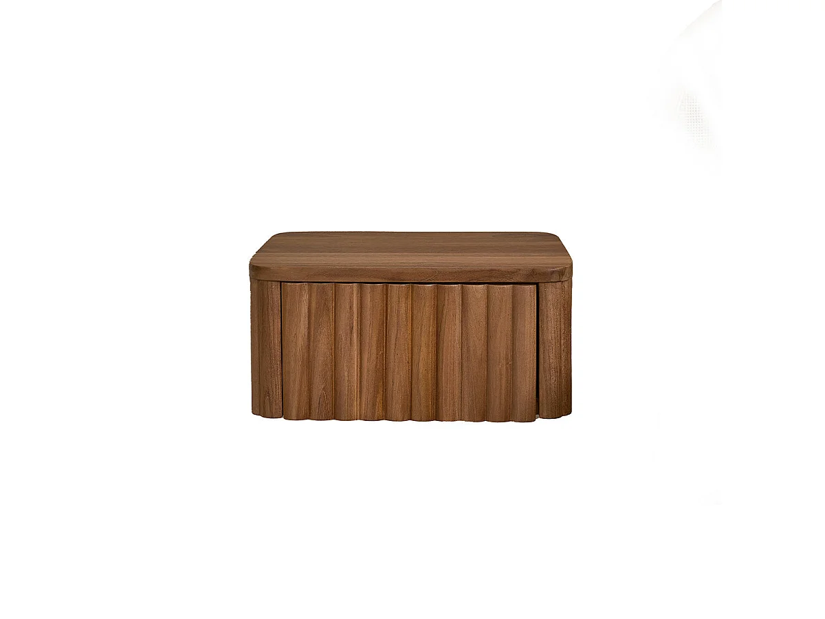 Mesita de noche suspendida de teca maciza 45 cm