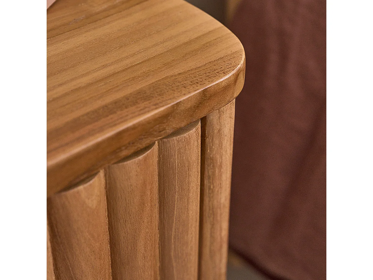 Mesita de noche suspendida de teca maciza 45 cm