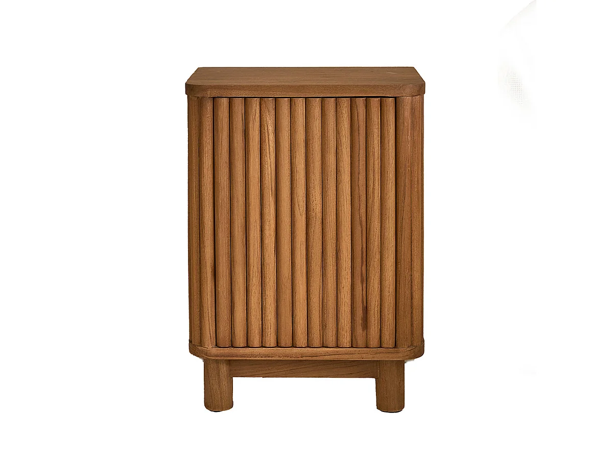 Mesita de noche de teca maciza