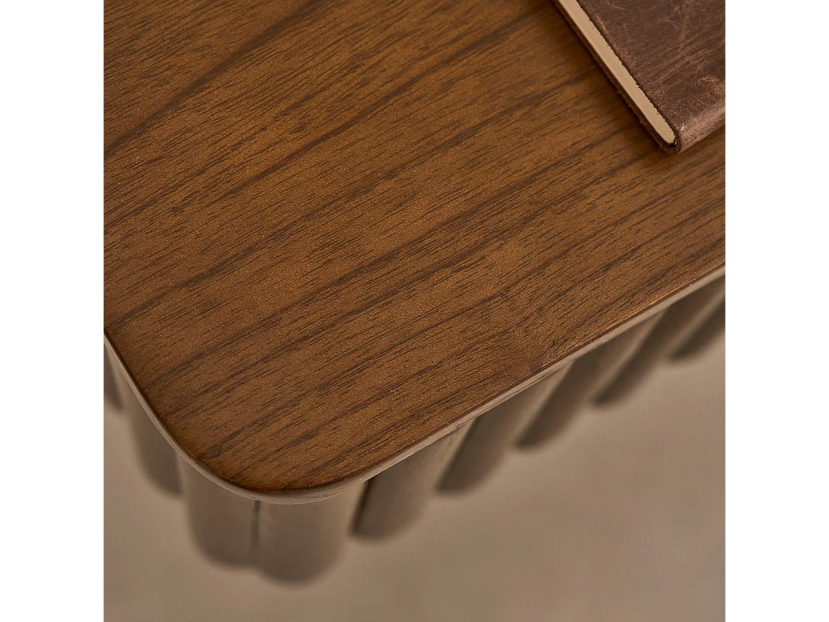 Mesita de noche suspendida de mindi macizo 45 cm