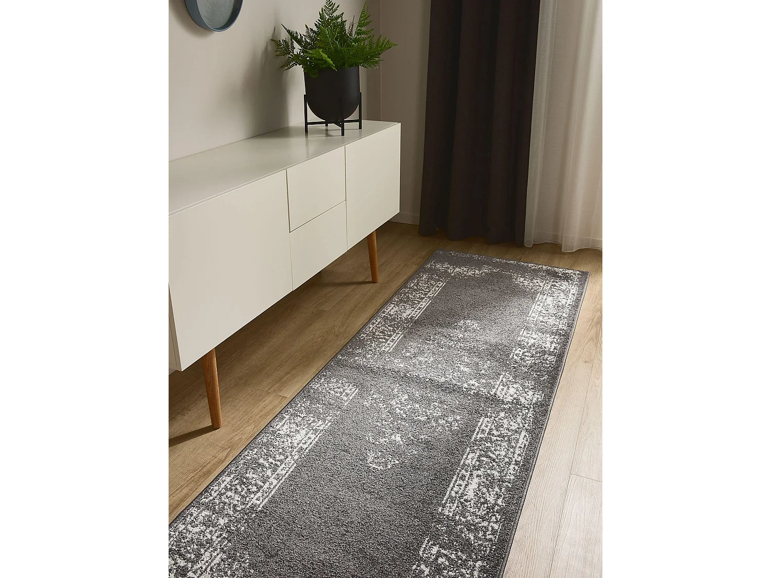 Tapis de couloir Sia Gris 80x240 cm