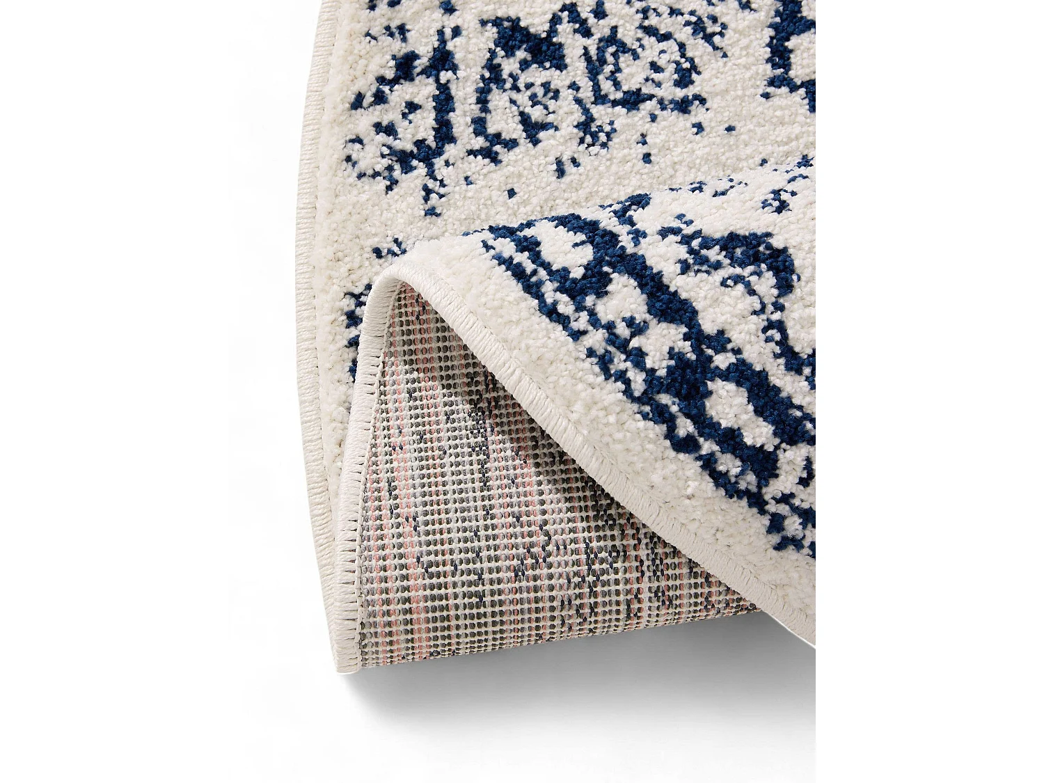 Tapis Sia Crème/Bleu ø 160 cm rond