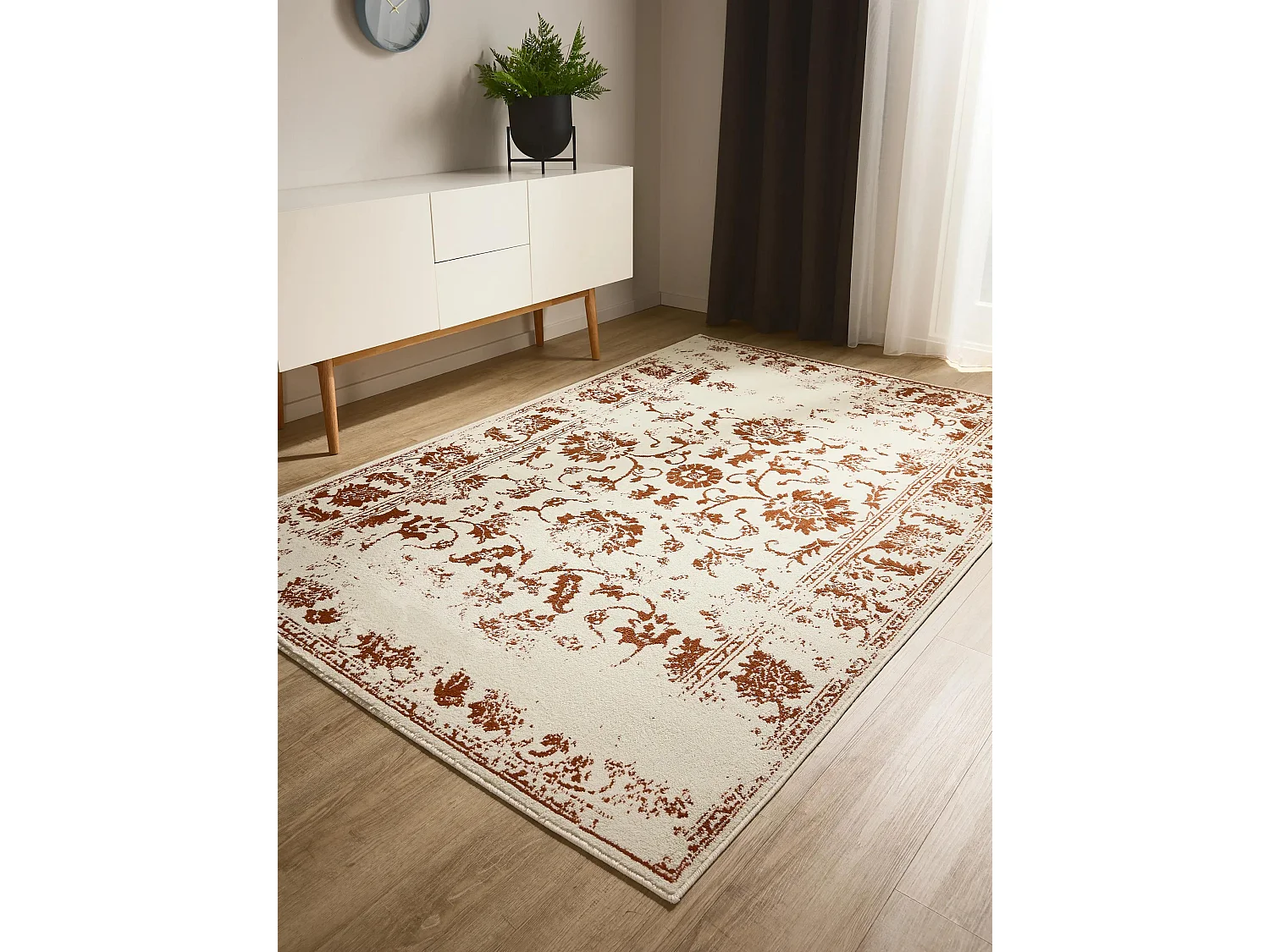 Tapis Suki Crème/Orange 140x200 cm