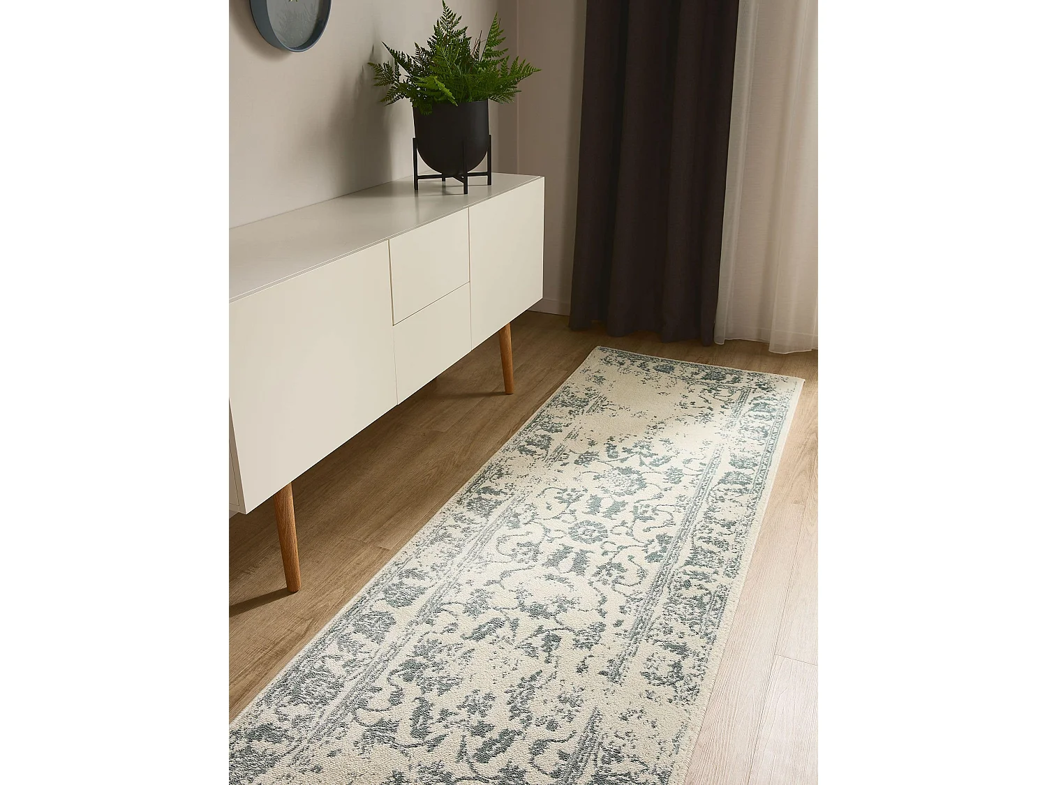 Tapis Suki Crème/Menthe 80x240 cm