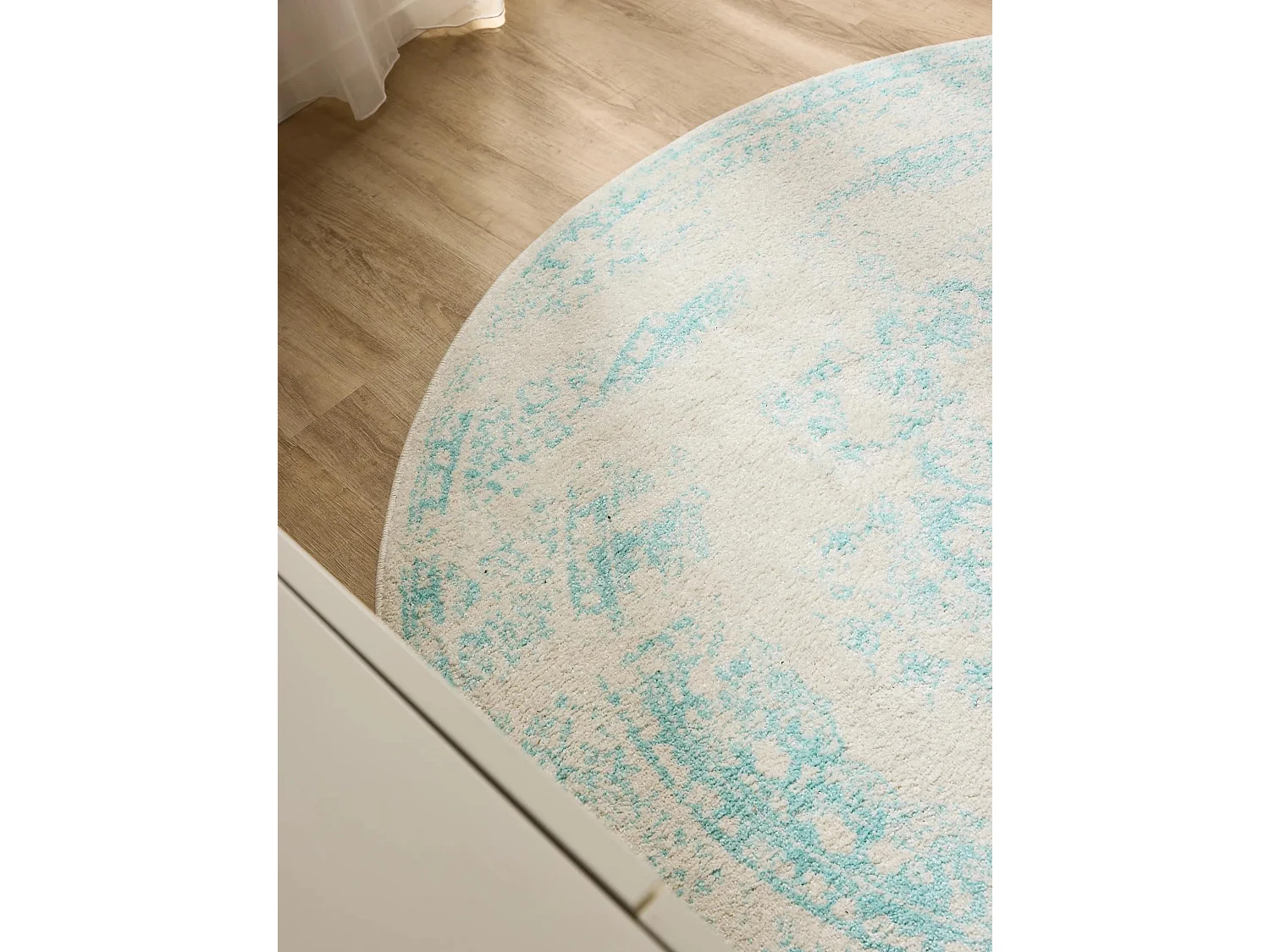 Tapis Sia Crème/Turquoise ø 160 cm rond