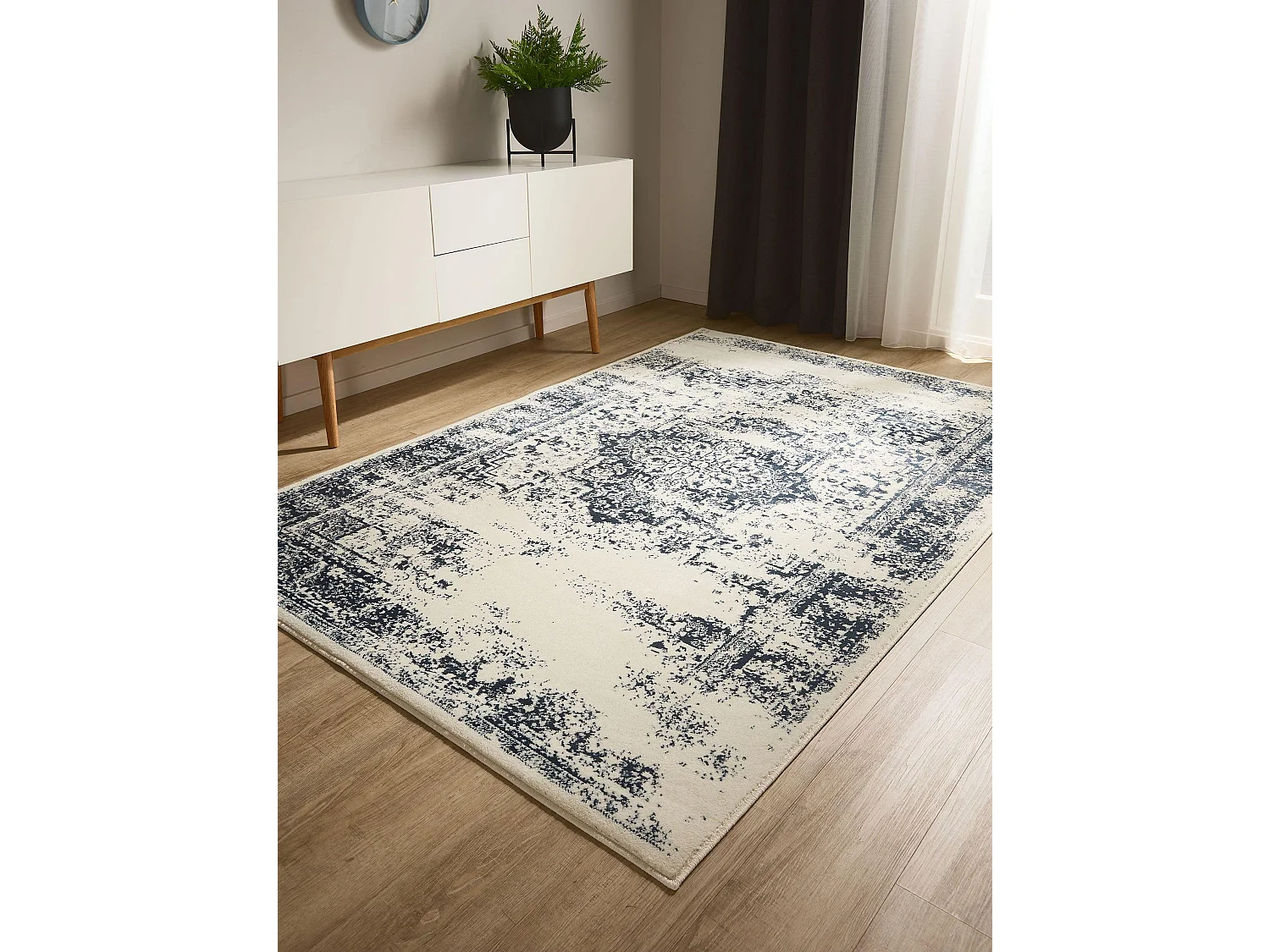 Tapis Suki Crème/Bleu 120x170 cm