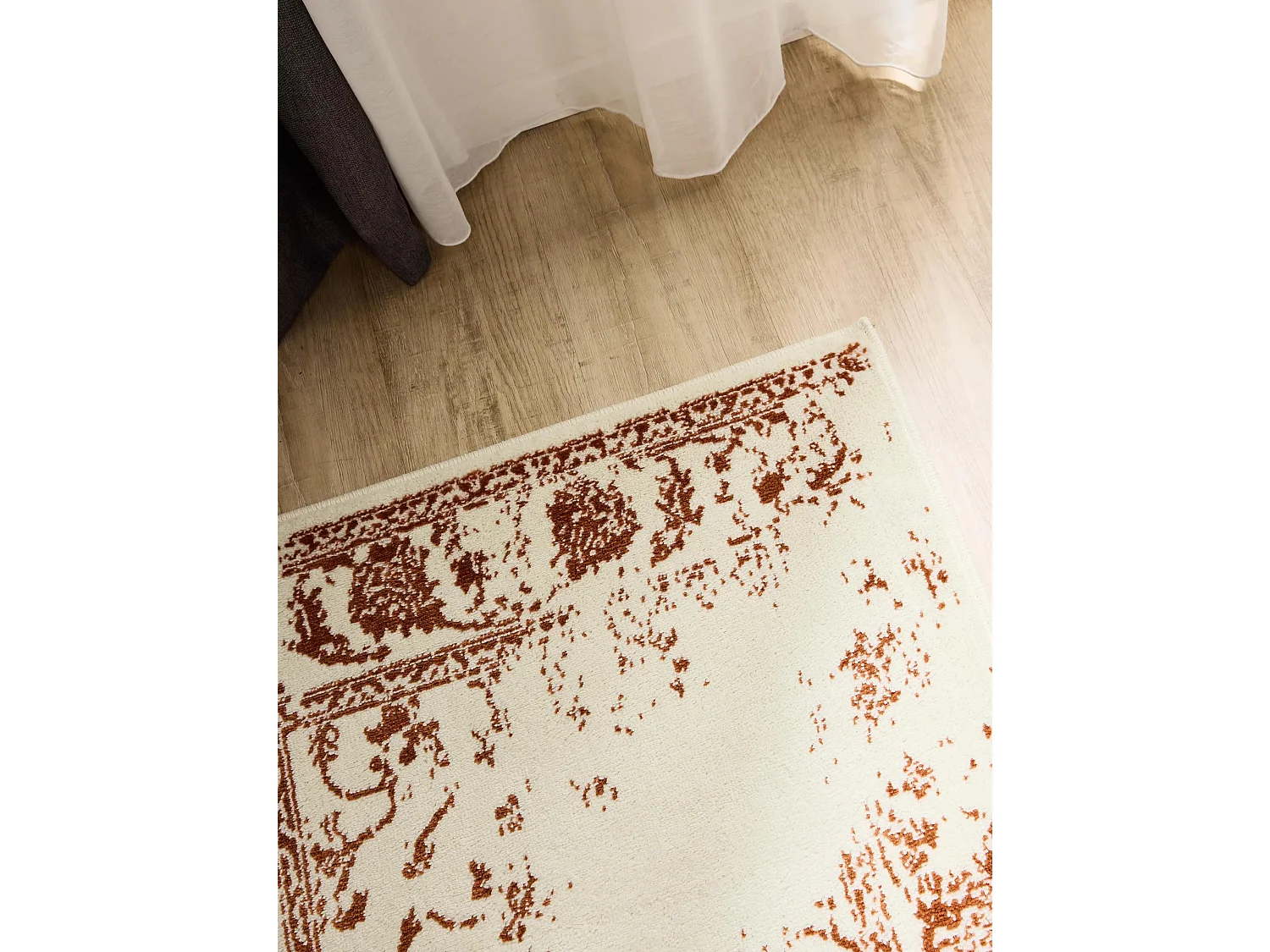 Tapis Suki Crème/Orange 80x240 cm