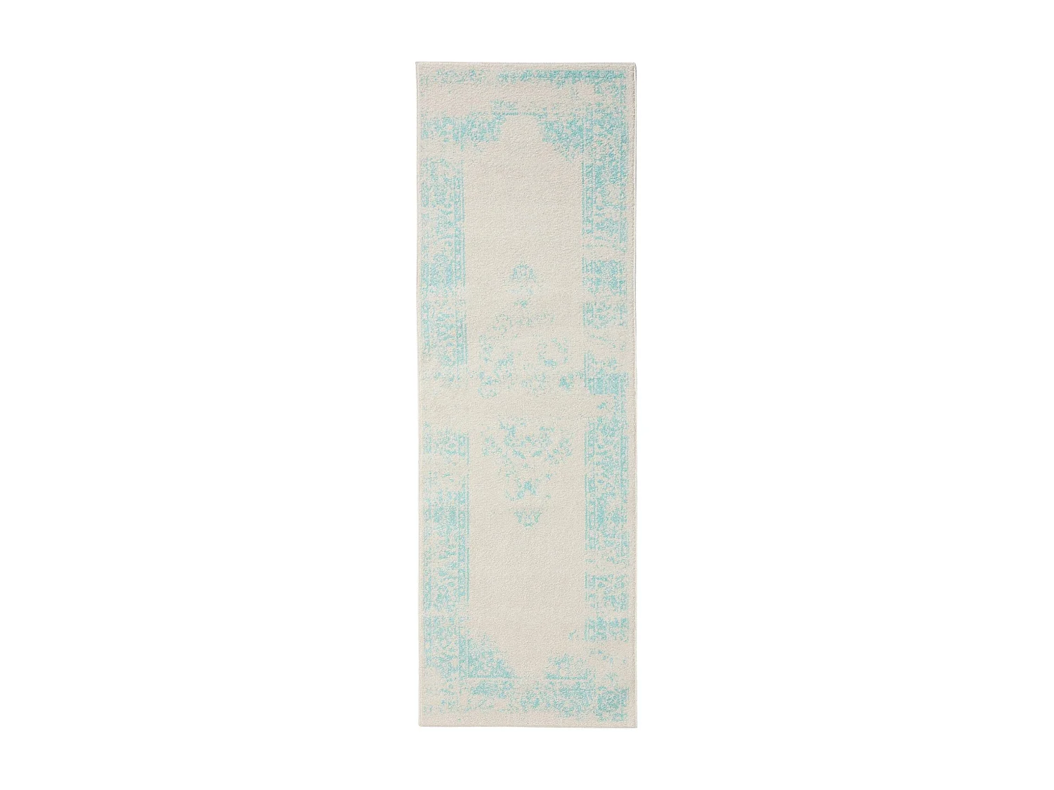 Tapis de couloir Sia Crème/Turquoise 80x240 cm