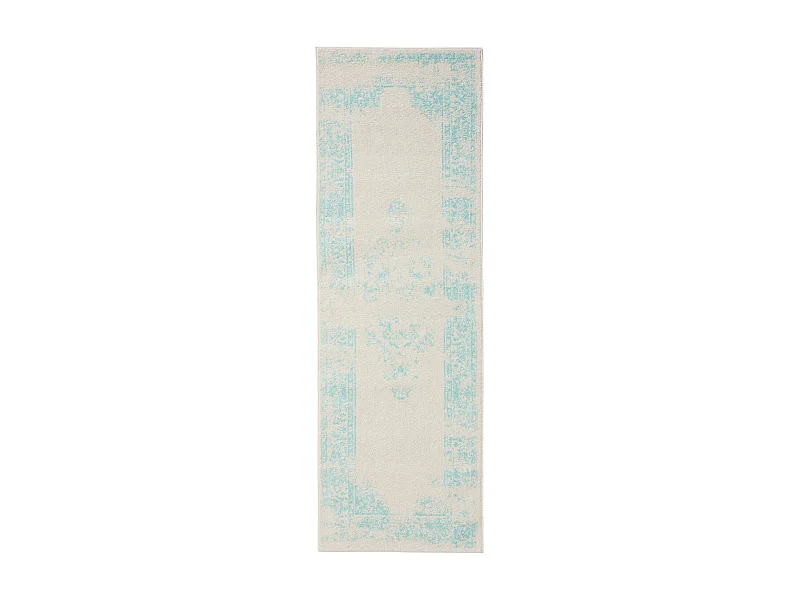 Tapis de couloir Sia Crème/Turquoise 80x240 cm