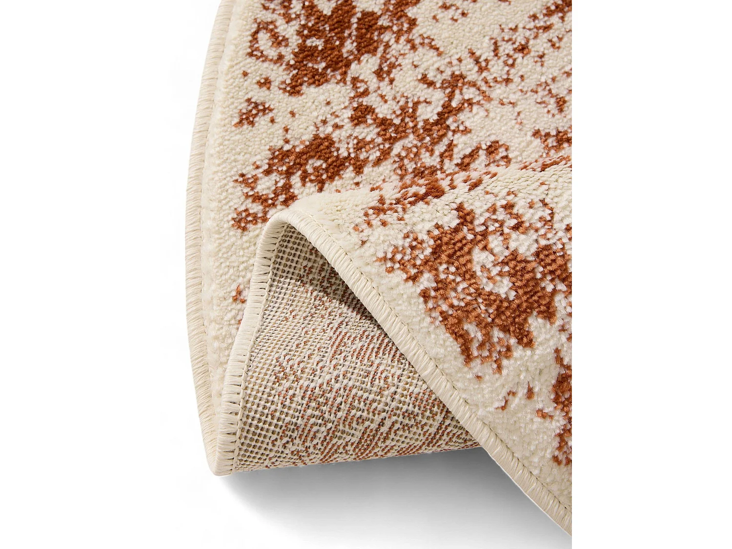 Tapis Suki Crème/Orange ø 120 cm rond