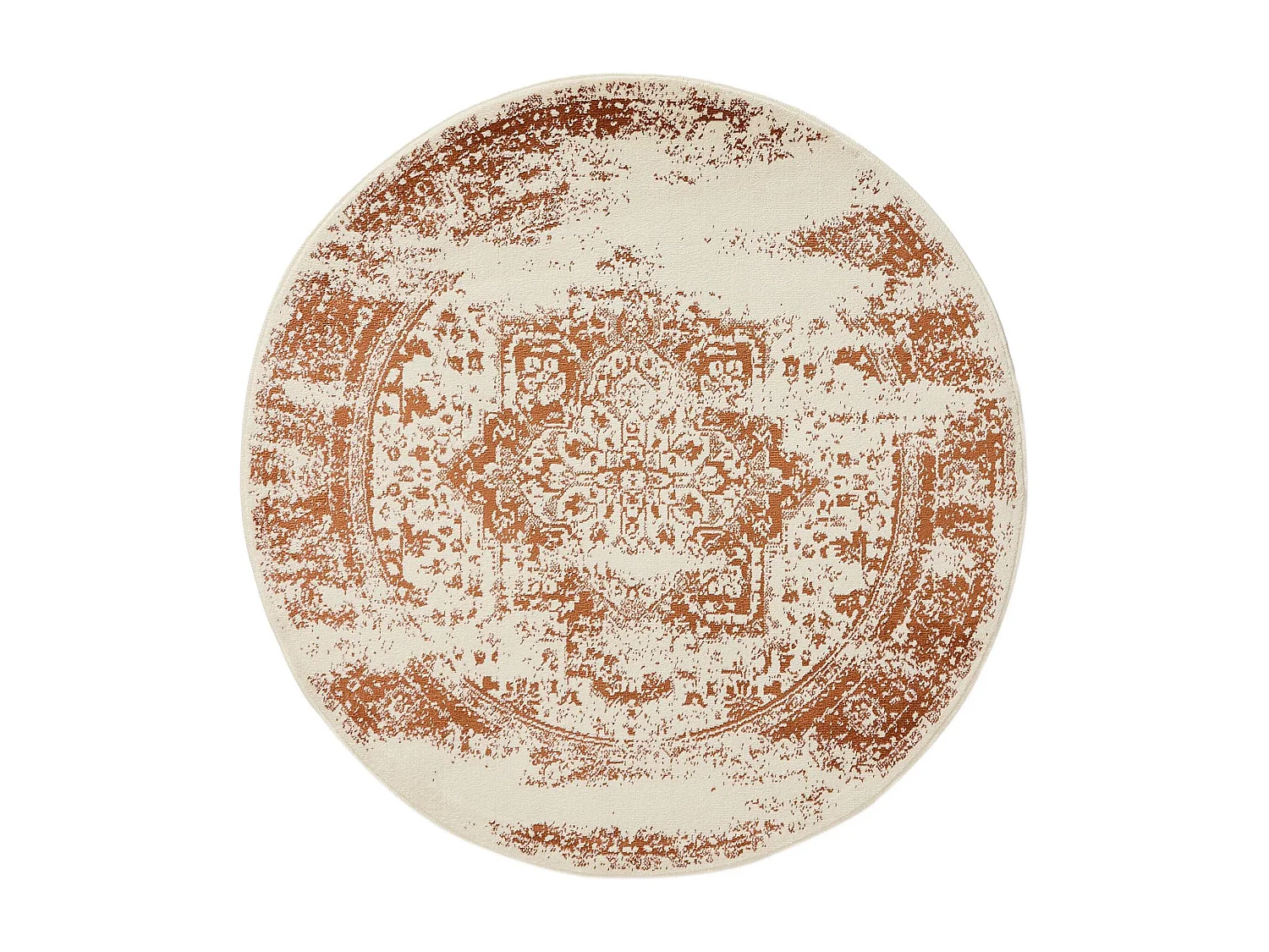 Tapis Suki Crème/Orange ø 120 cm rond